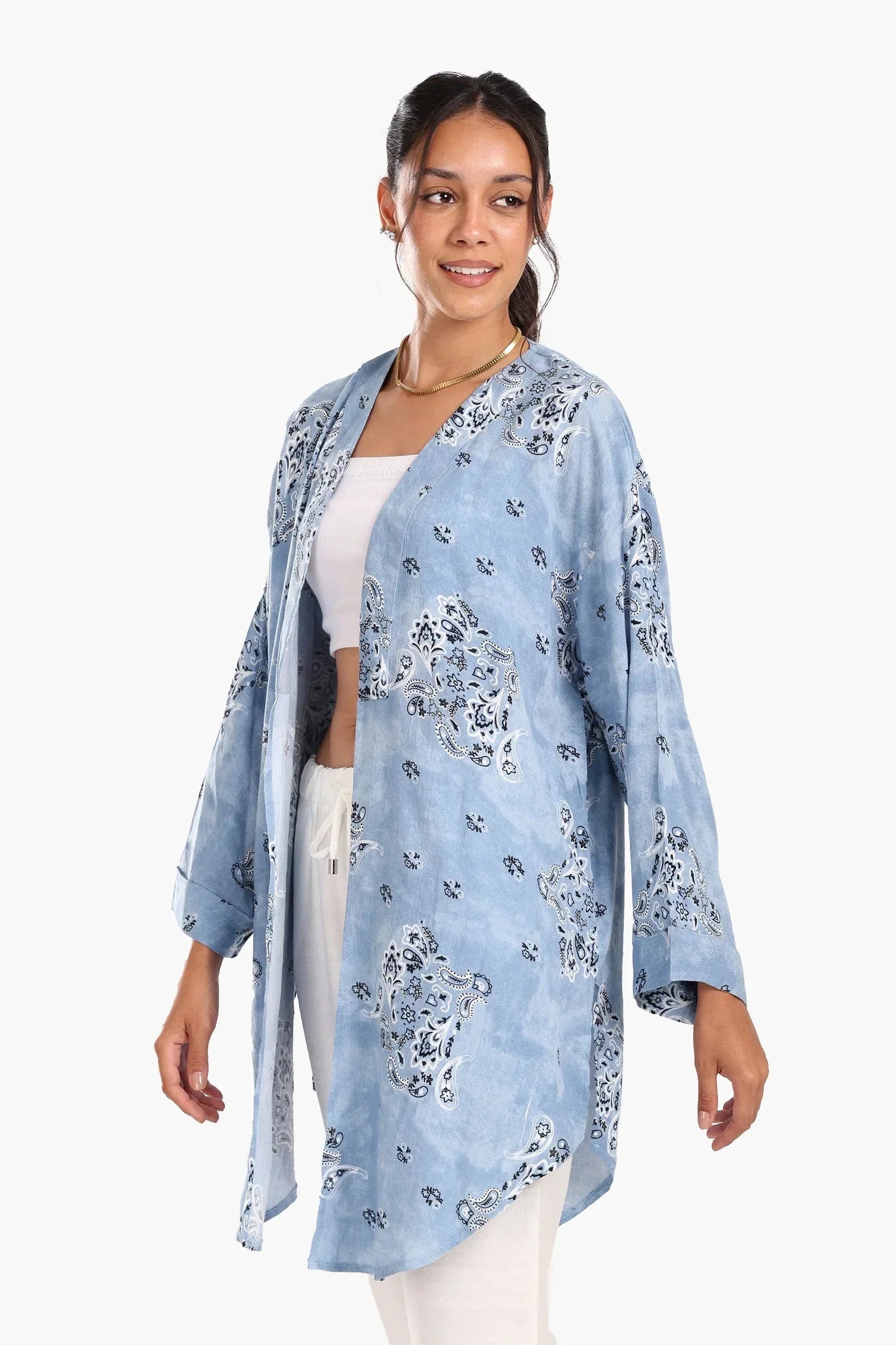 Carina - Breezy Printed Cotton Kimono 2