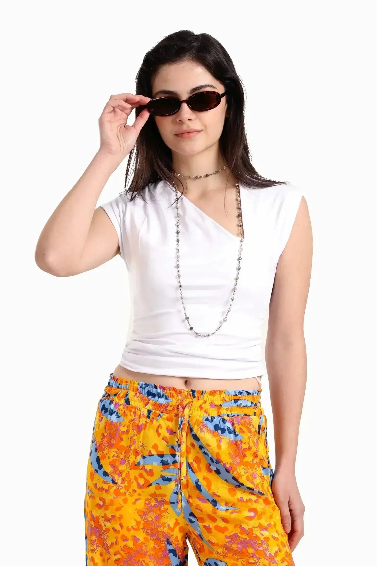 Carina - Asymmetric V-Neck Top 13