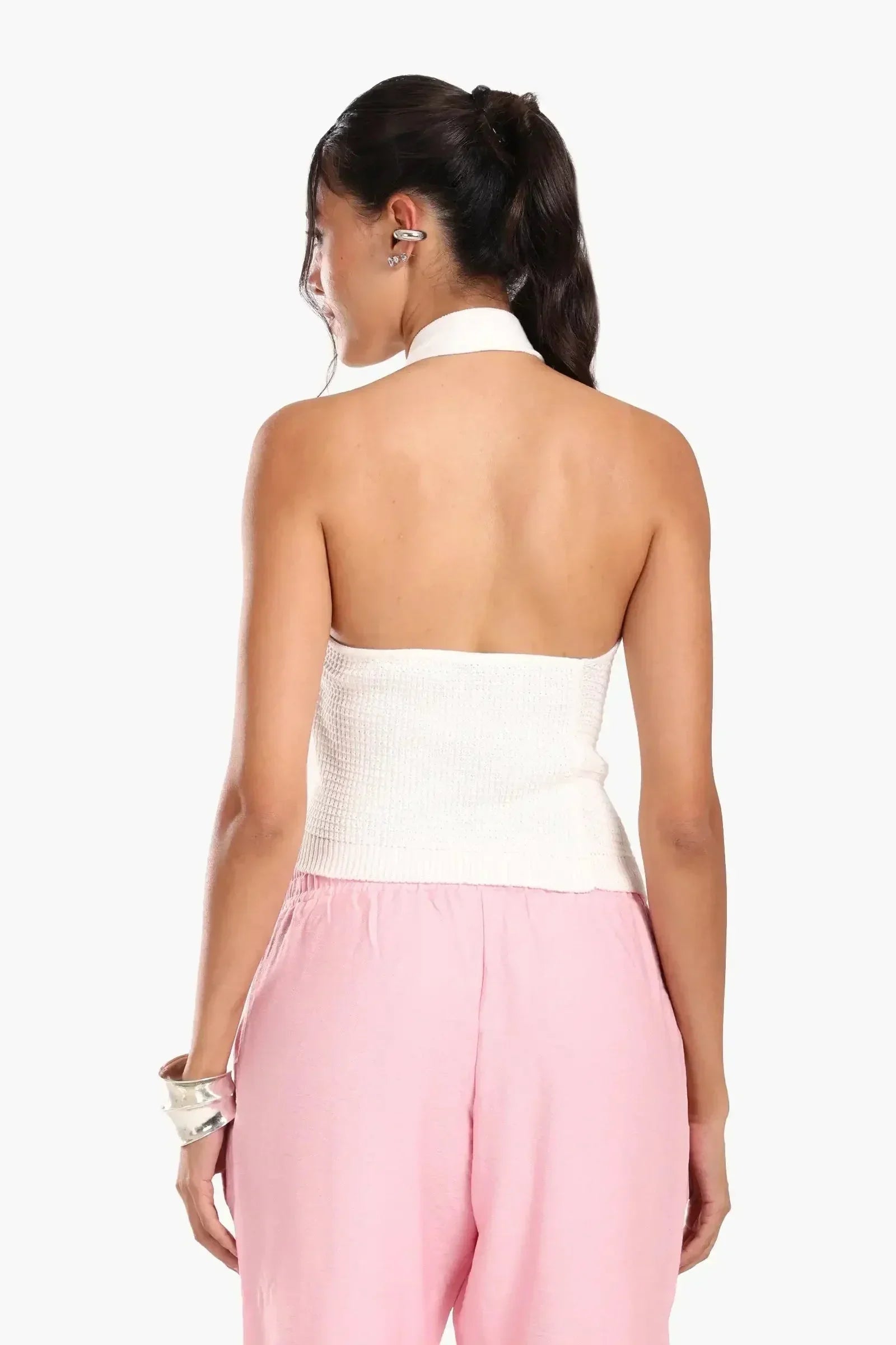 Carina - Asymmetrical Knitted Halter Top 11