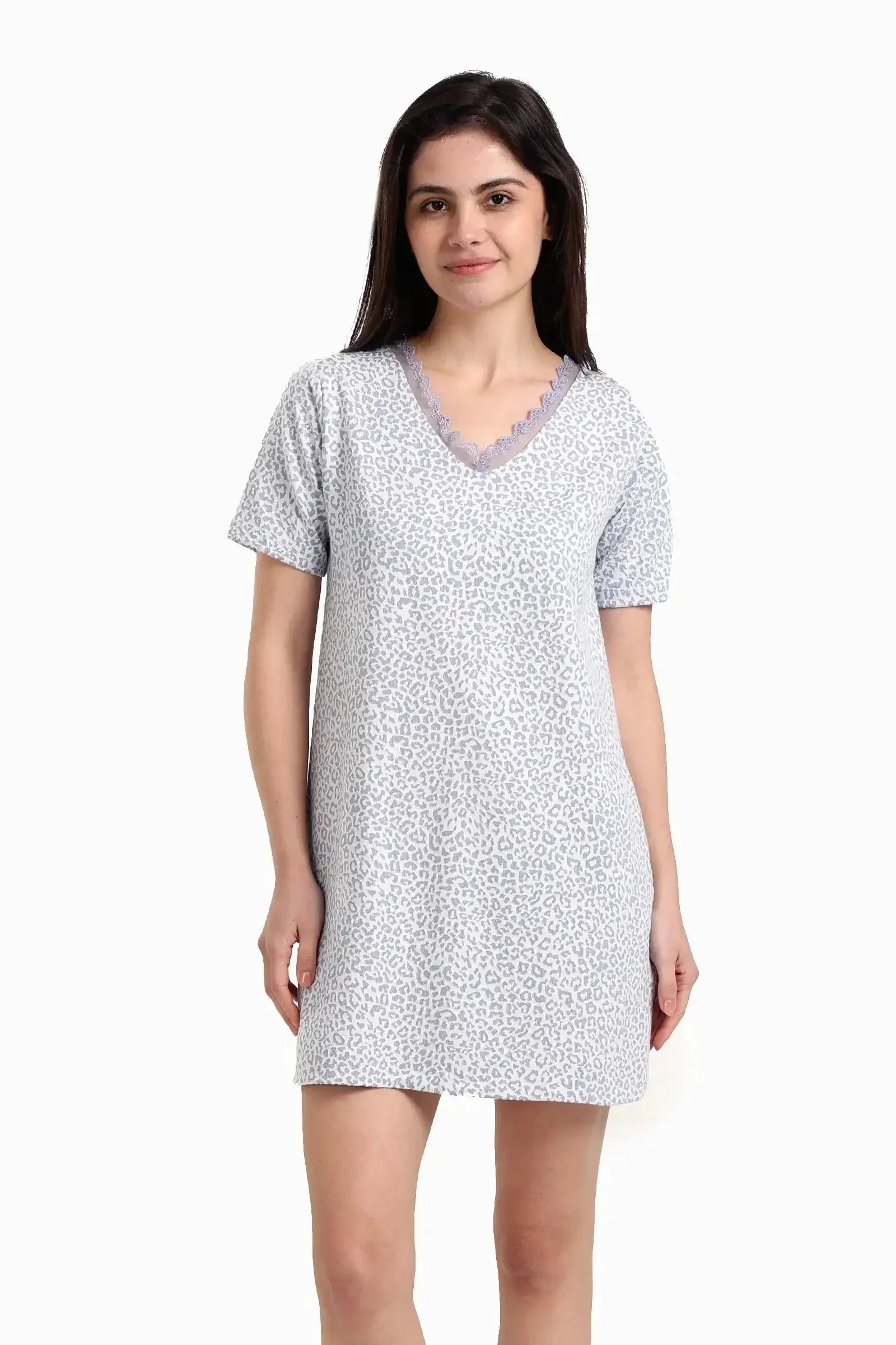 Carina - Leopard Print Short Nightgown 2