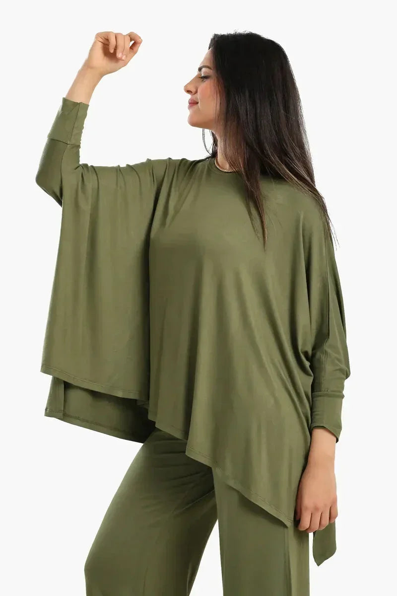 Asymmetrical Lounge Poncho - Carina 3