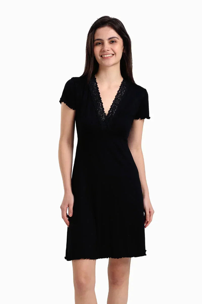 Viscose V-Neck Nightgown - Carina 1