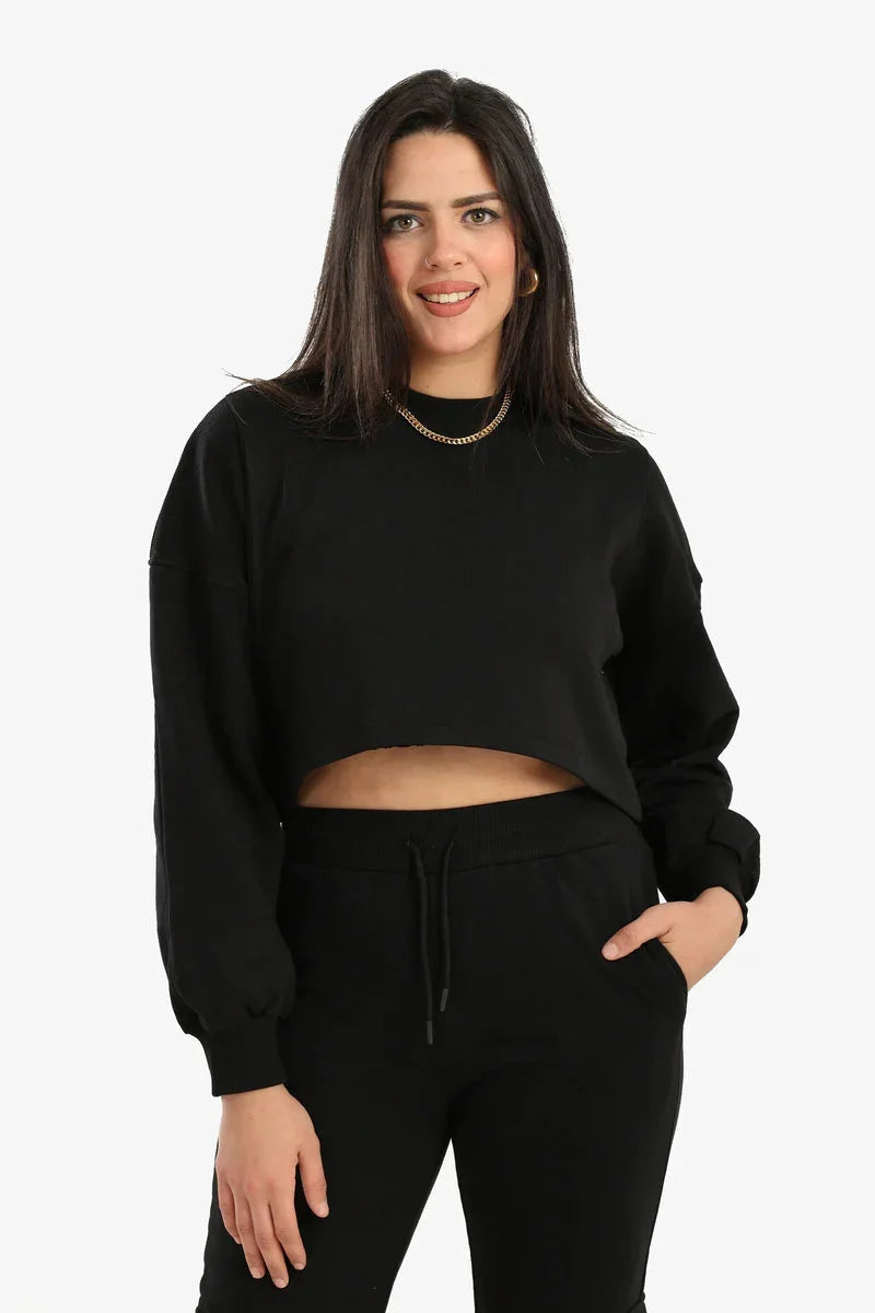 Carina - Cropped Cotton Sweatshirt 1