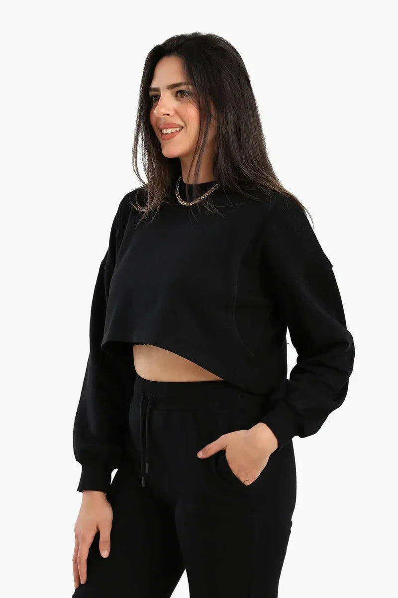 Carina - Cropped Cotton Sweatshirt 2