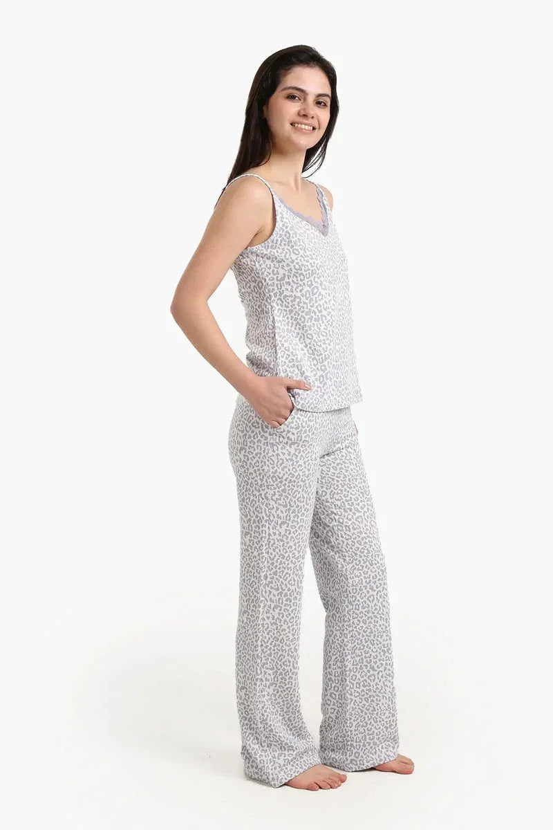 Carina - Leopard Print Lace Pyjama Set 5