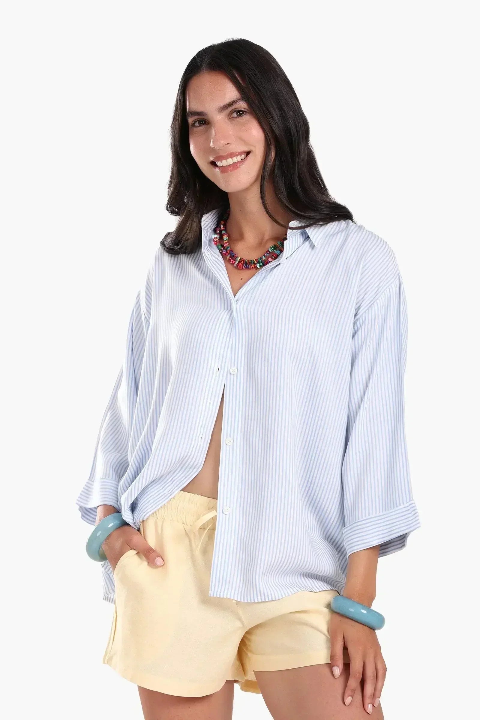 Carina - Striped 3/4 Sleeve Shirt 1