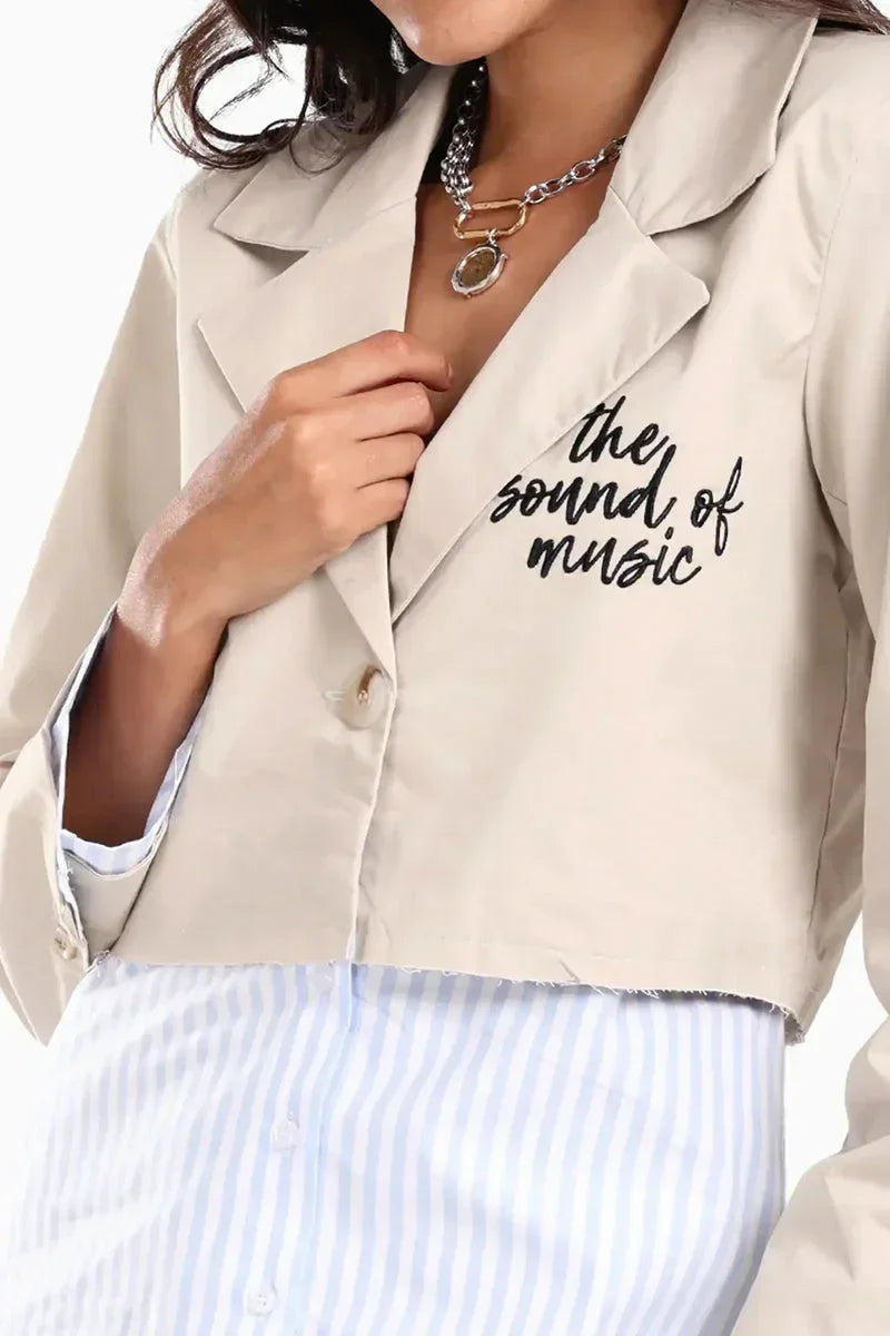 Carina - Jacket with Exposed Striped Cuffs 5