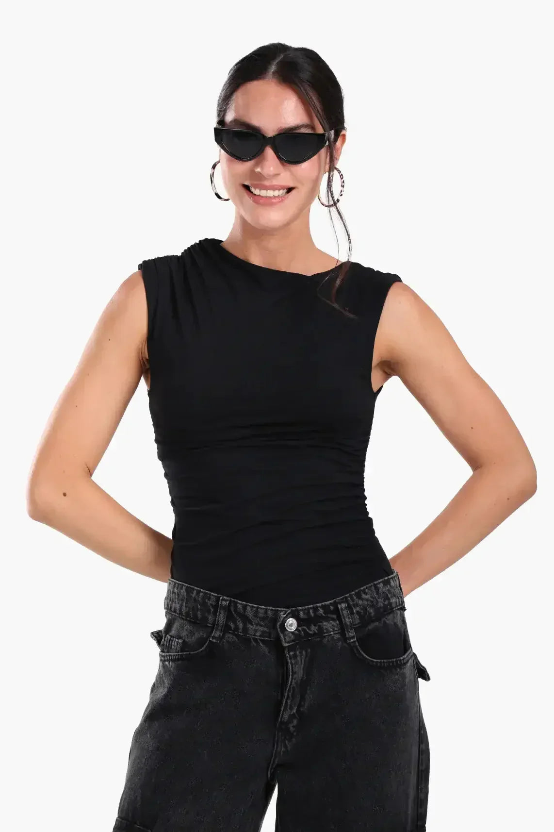 Carina - Ruched Side Sleeveless Top 9