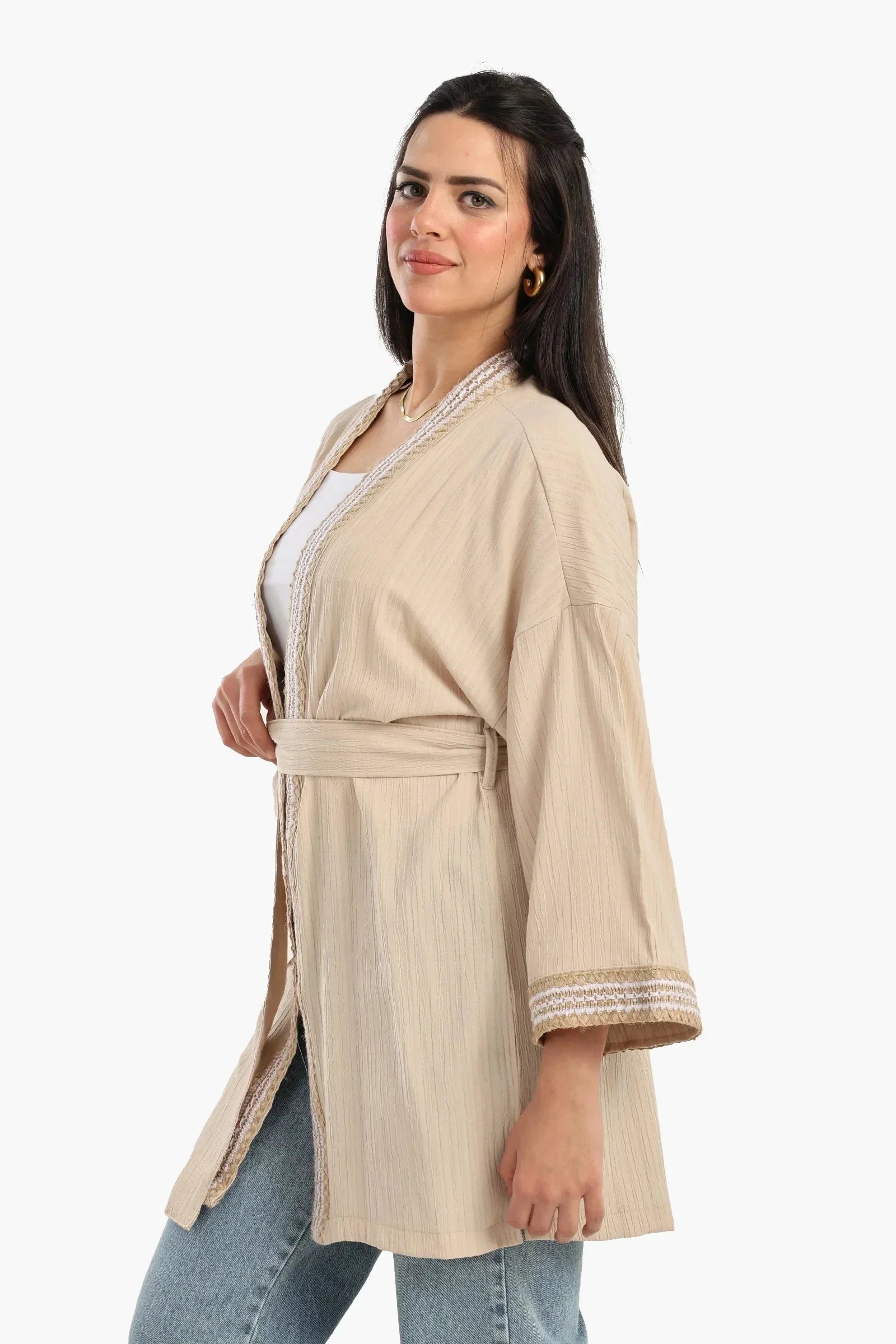 Carina - Ribbed Kimono with Embroidery 2