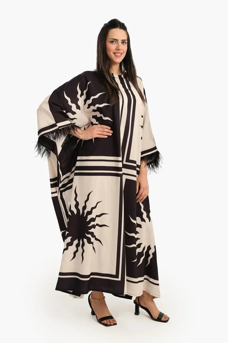 Carina - Luxe Graphic Print Abaya 2