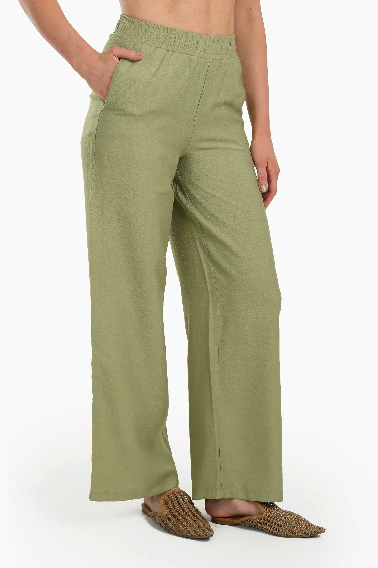 Clue - Olive Wide Leg Pants 3