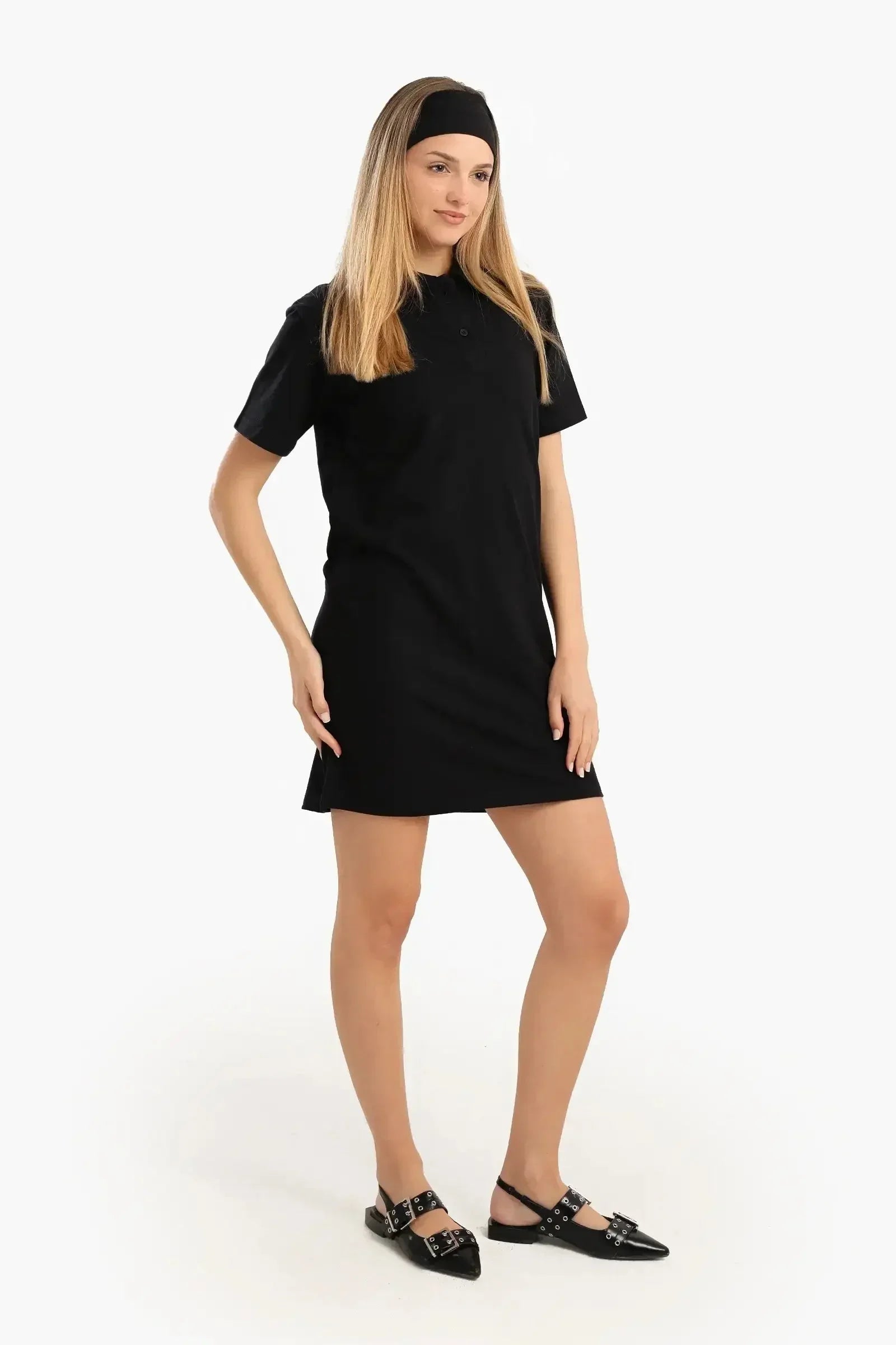 Carina - Cotton Collared Short Dress 2