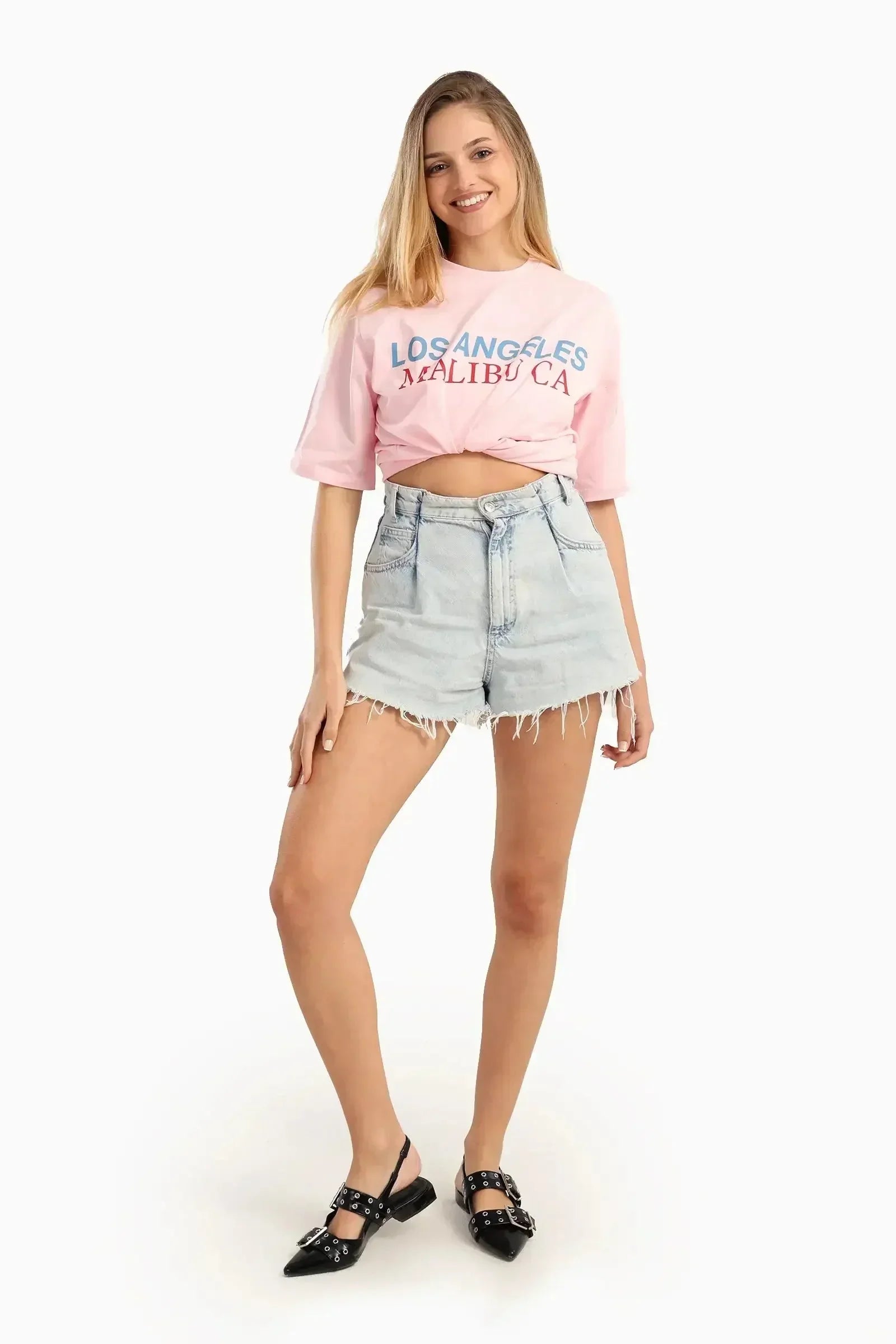 Carina - Pink Slip-On T-Shirt 1
