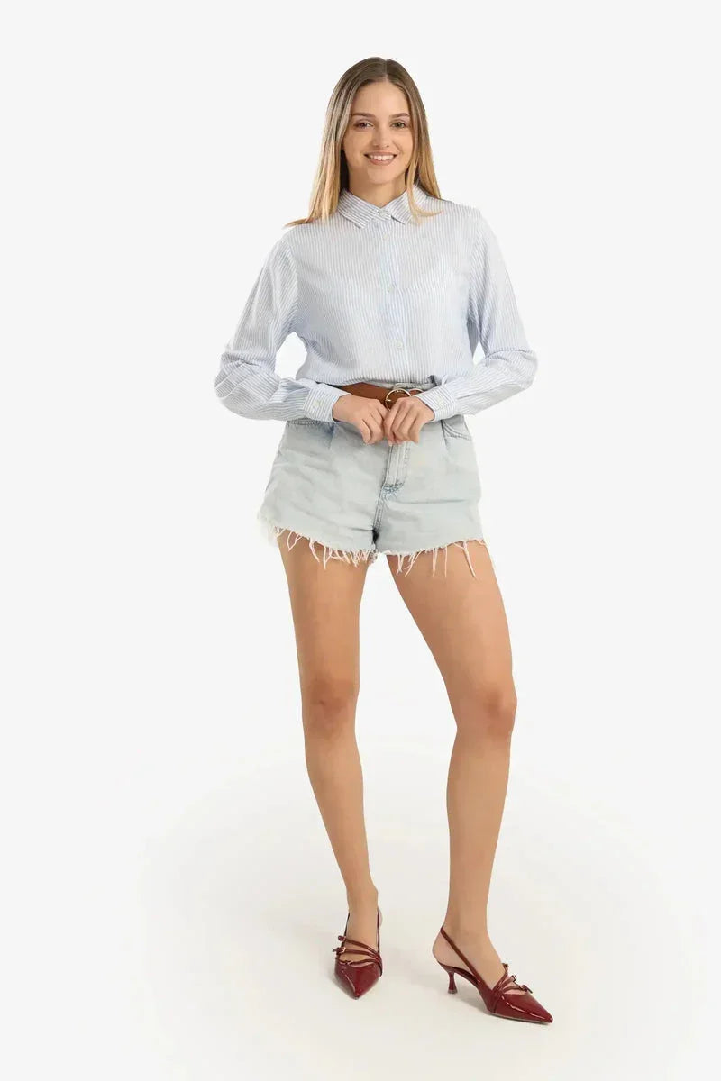 Classic Striped Poplin Shirt - Carina 13