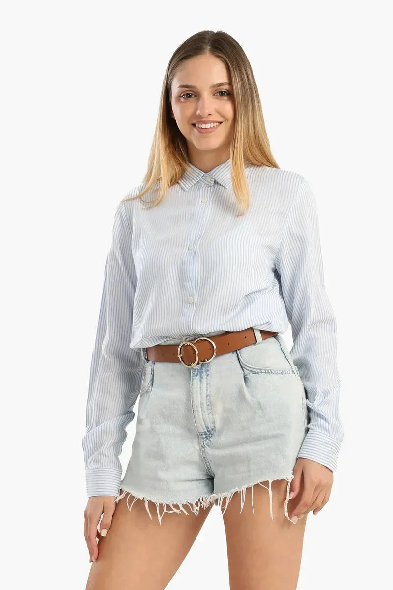 Classic Striped Poplin Shirt - Carina 4