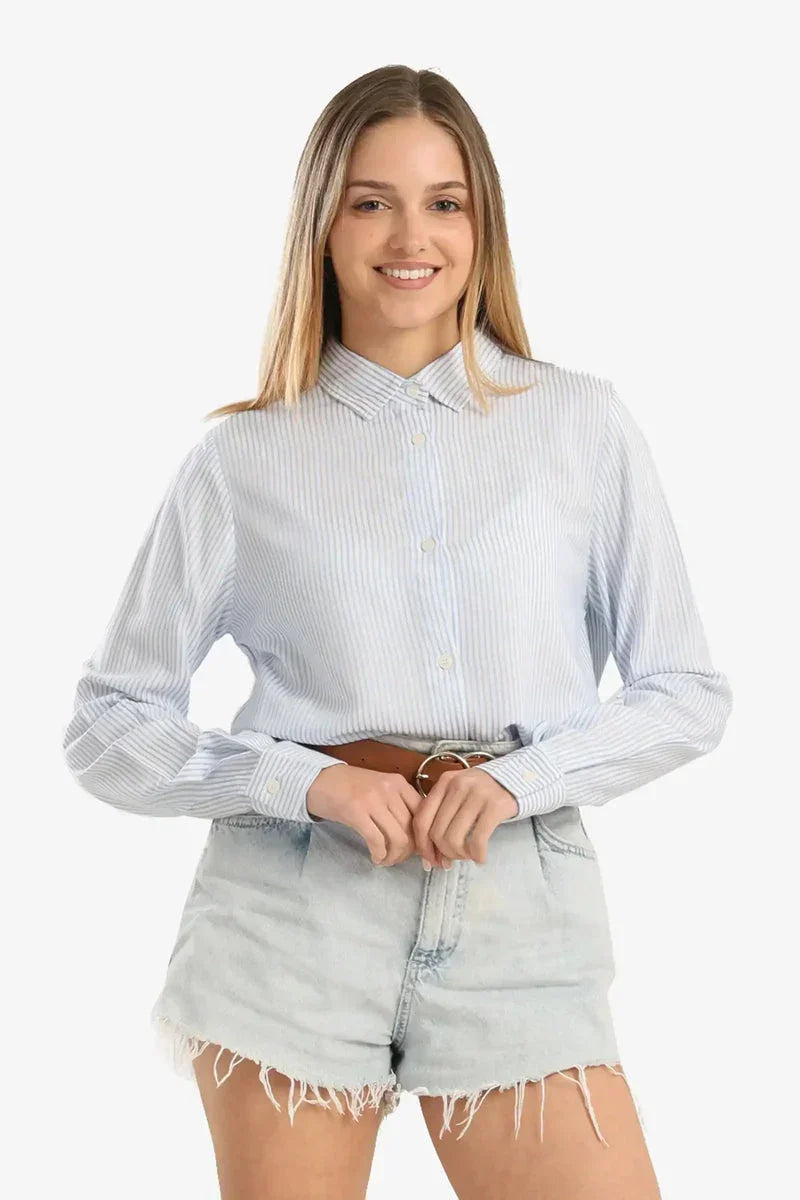 Classic Striped Poplin Shirt - Carina 1
