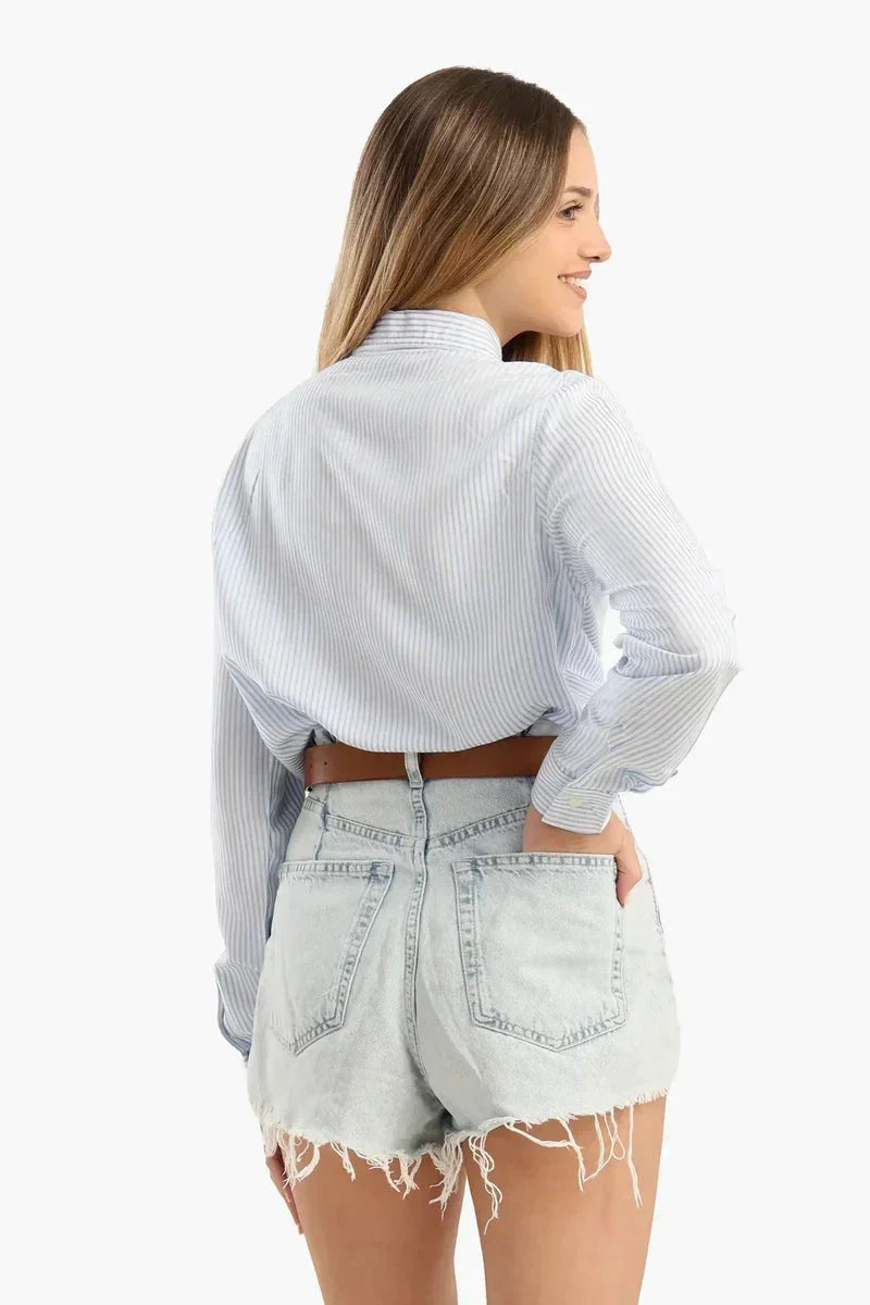 Classic Striped Poplin Shirt - Carina 7