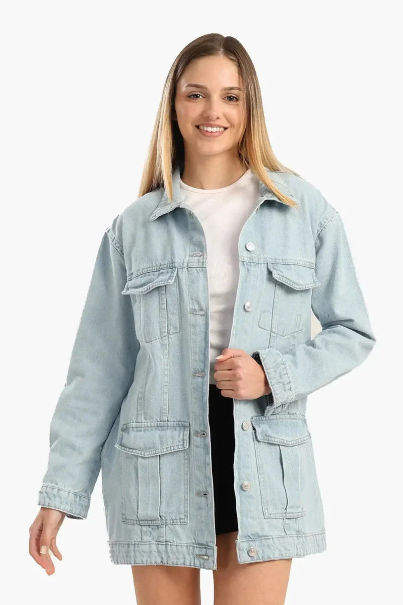 Carina - Blue Oversized Denim Jacket 1
