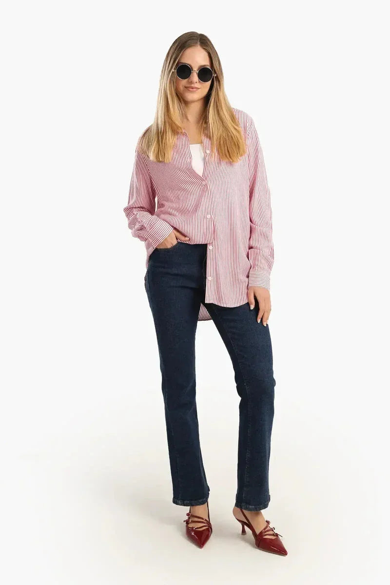 Classic Striped Poplin Shirt - Carina 15