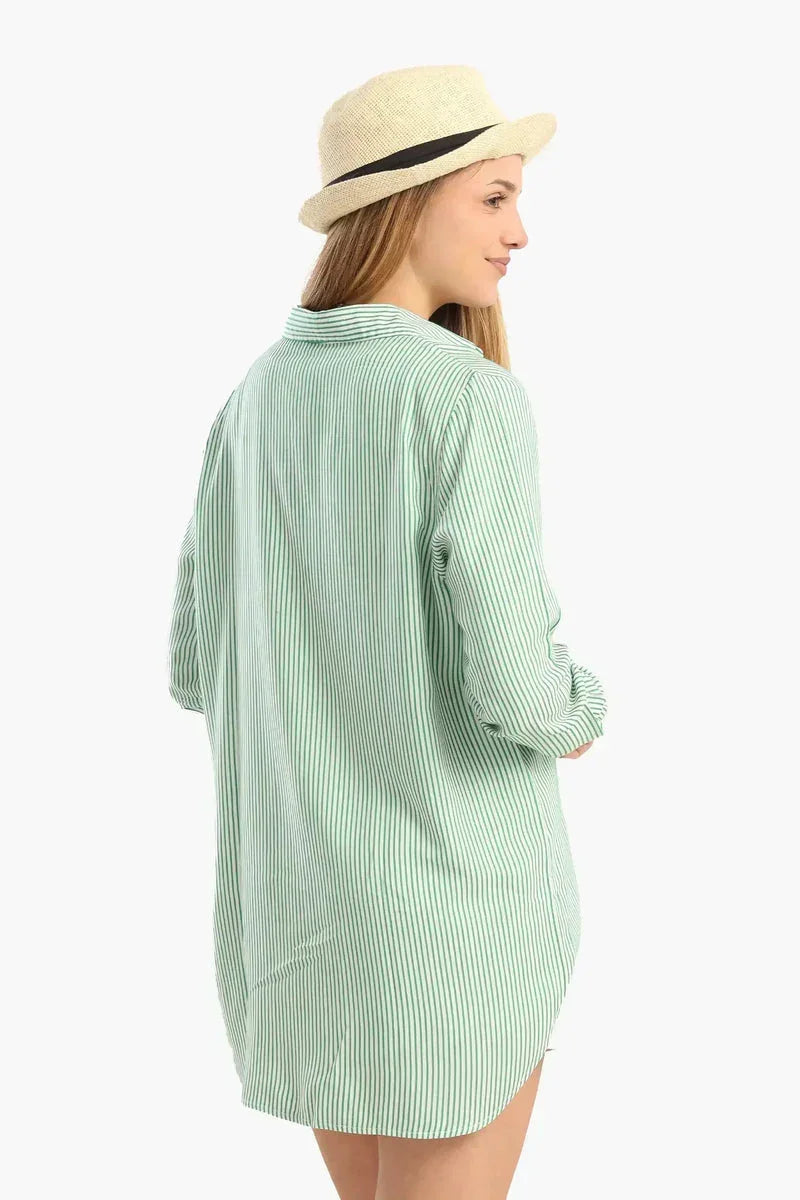 Classic Striped Poplin Shirt - Carina 8