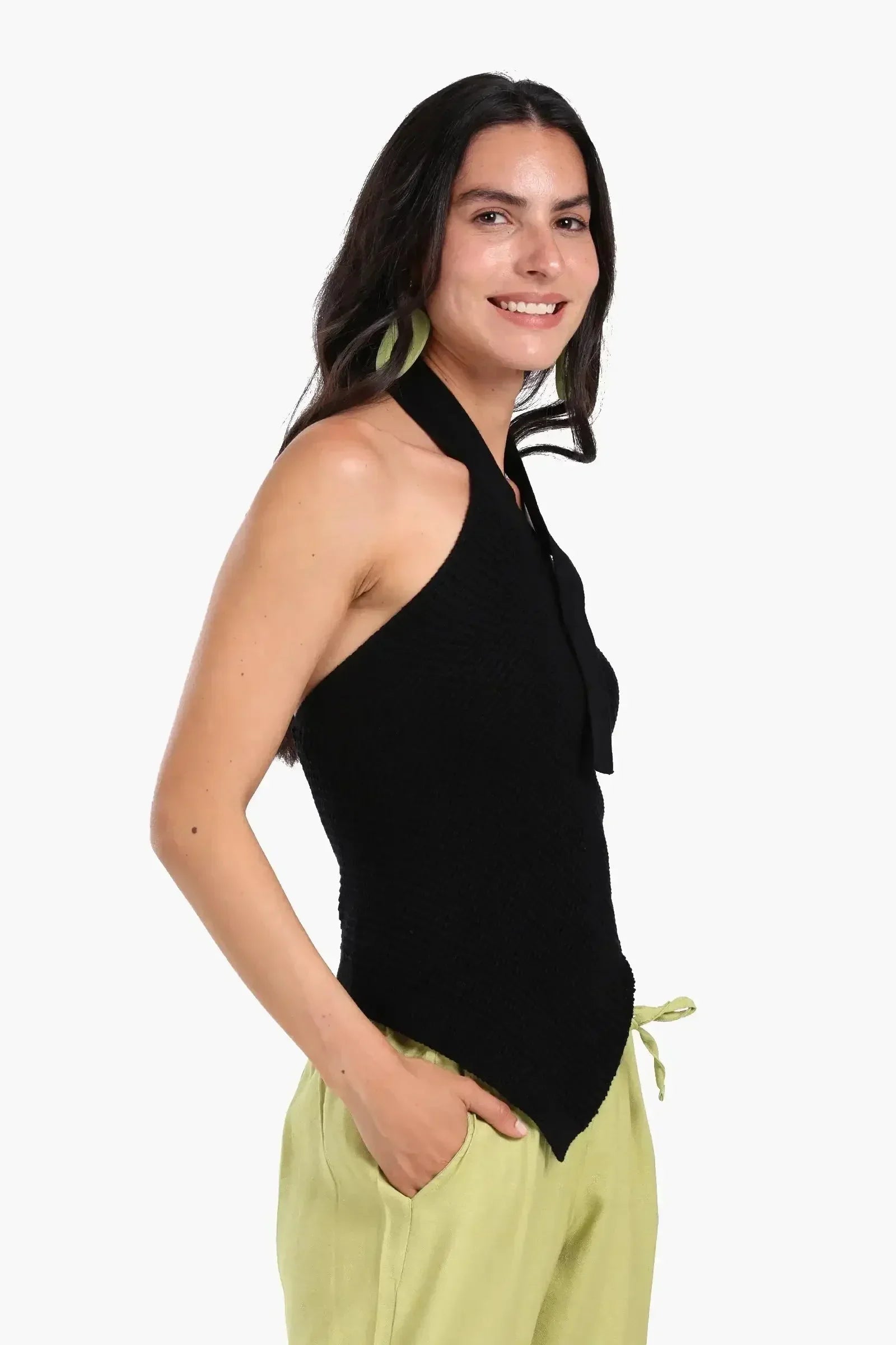 Carina - Asymmetrical Knitted Halter Top 3