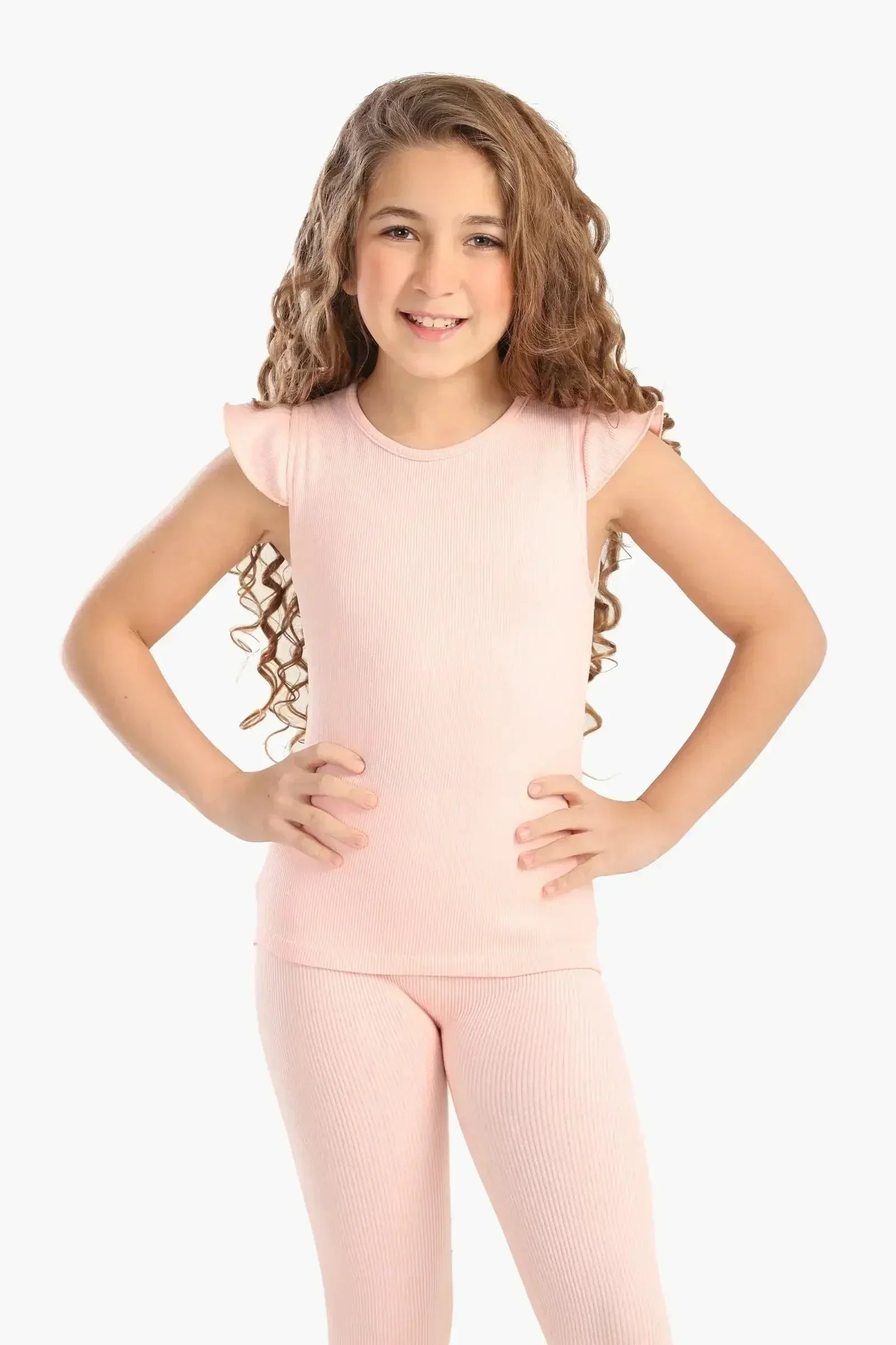 Carina - Girly Ribbed Ruffle Top 1