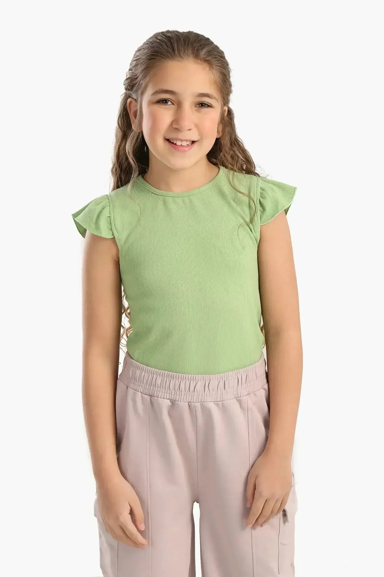 Carina - Girly Ribbed Ruffle Top 4