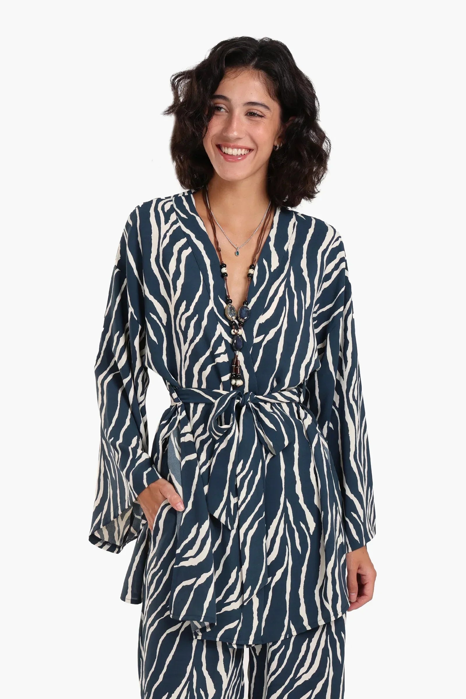 Clue - Zebra All Over Printed Kimono 1