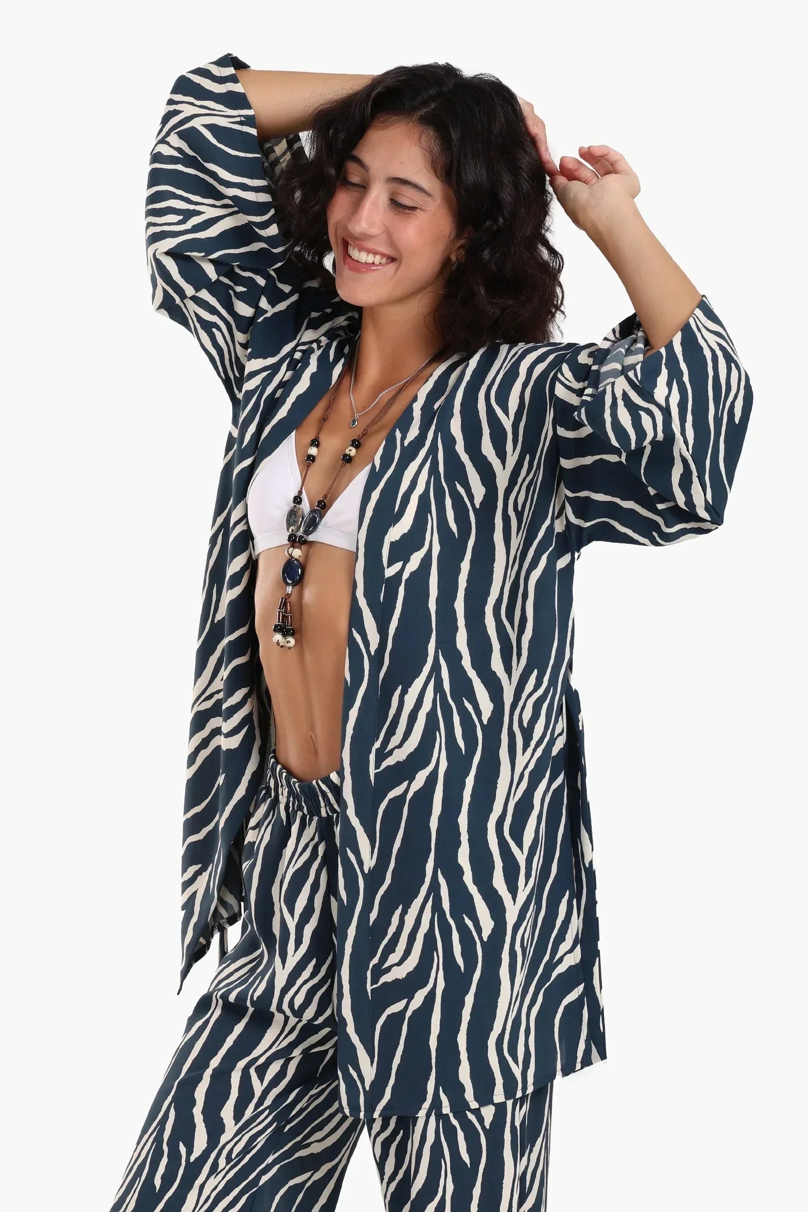 Clue - Zebra All Over Printed Kimono 2