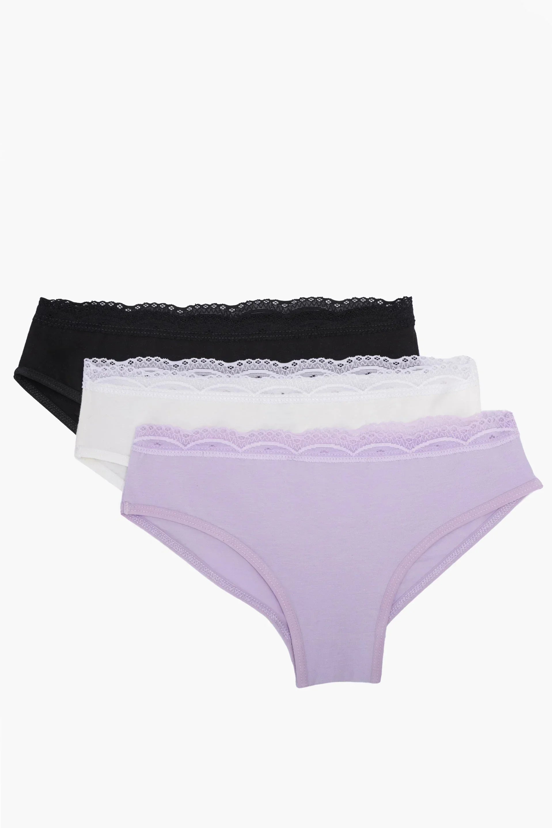 Clue - Cotton Lace Bikini Panties - Pack of 3 3