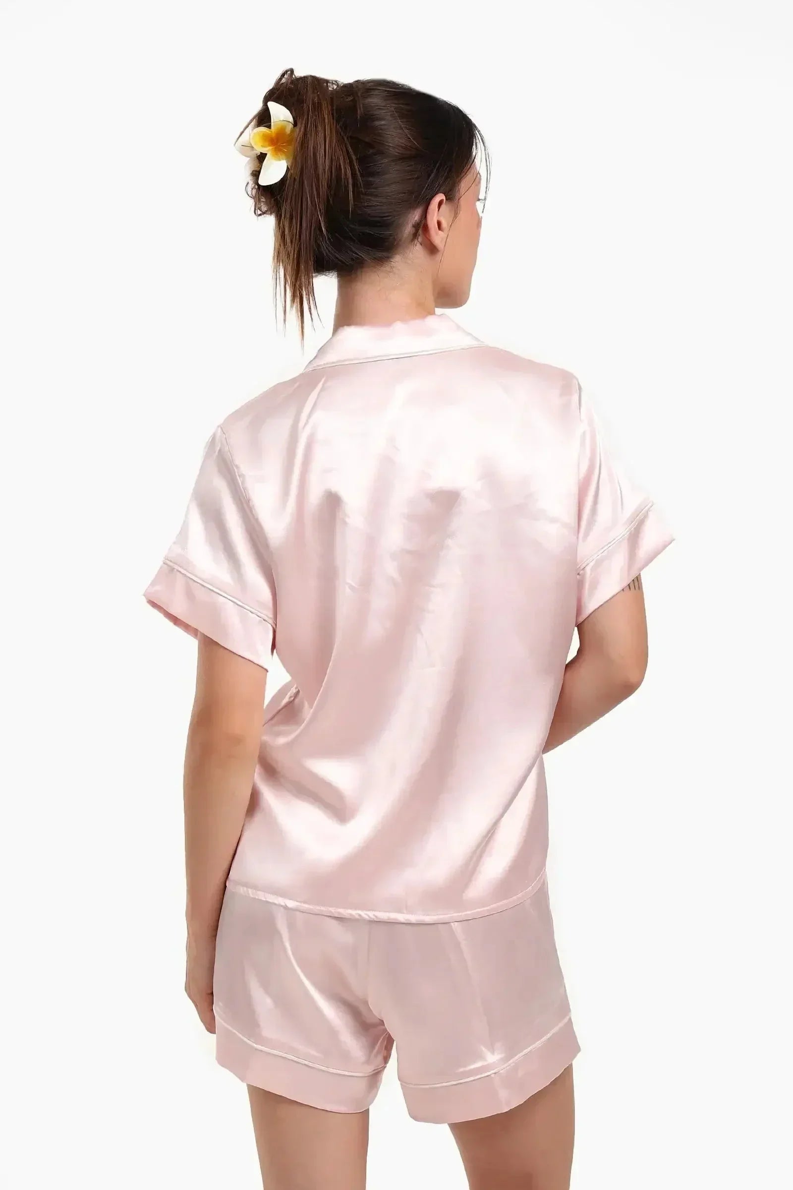 Carina - Color Piping Satin Pyjama Set 1