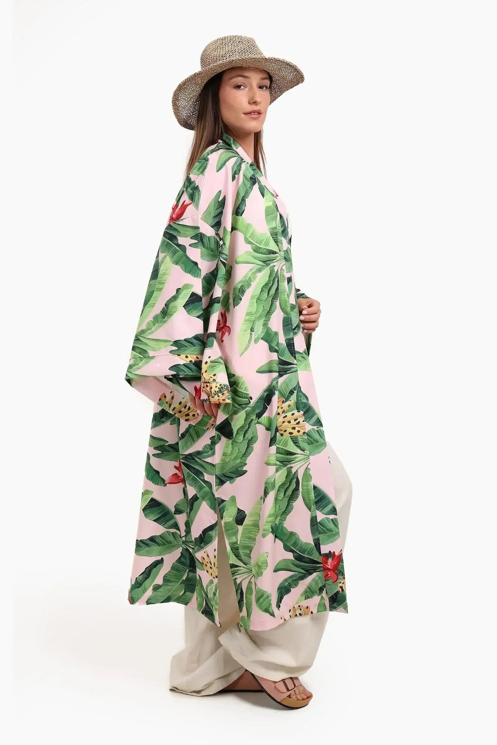 Carina - Tropical Leaves Beach Kimono 2