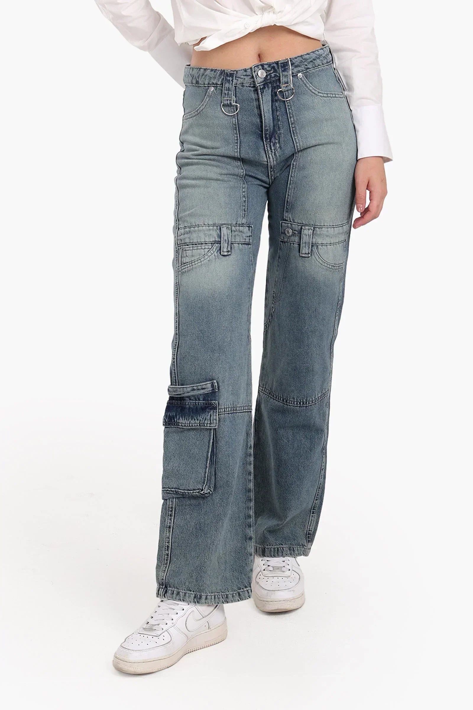 Clue - Straight Cut Cargo Jeans 1