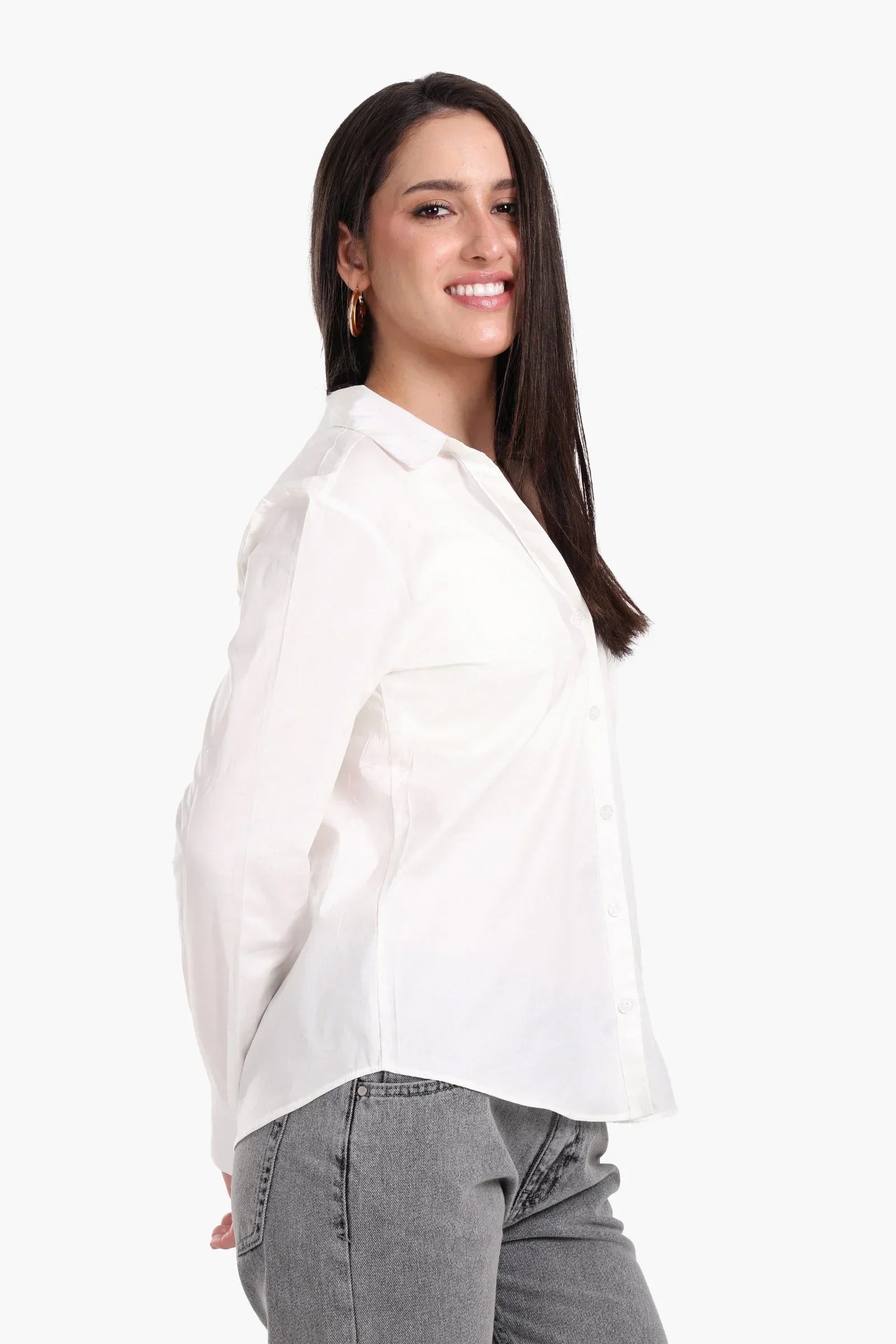 Clue - Collared V-Neck Poplin Shirt 3