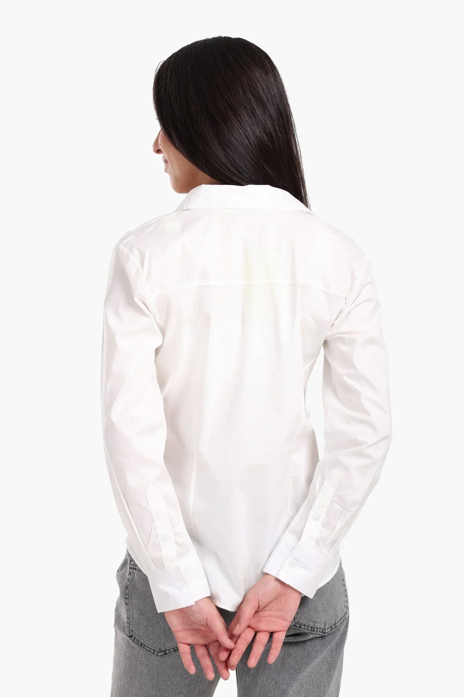 Clue - Collared V-Neck Poplin Shirt 4