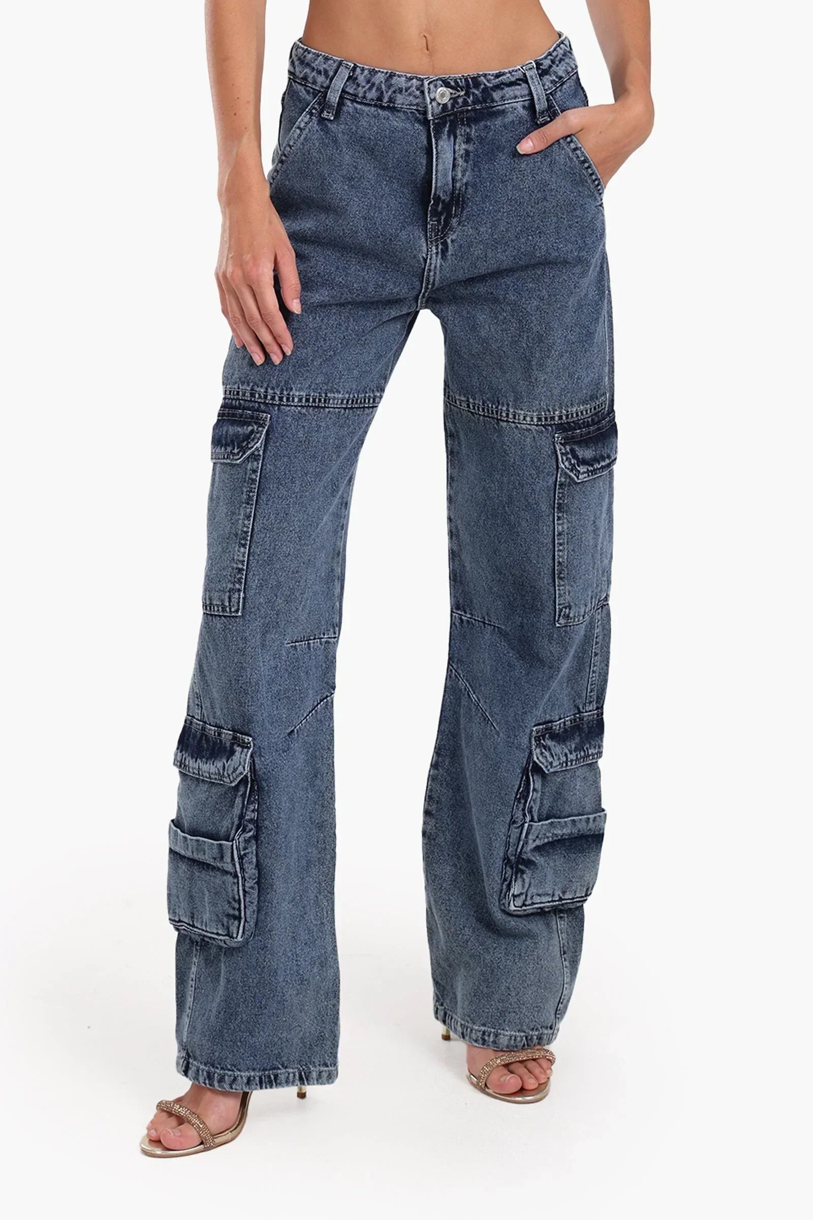 Clue - Denim Cargo Pants 1