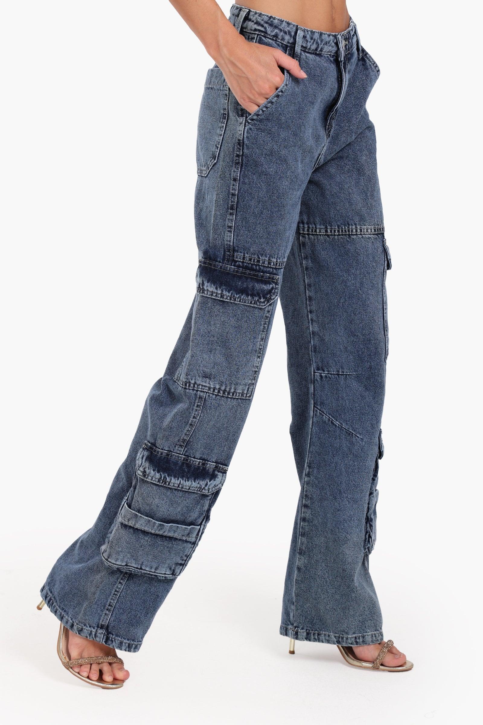 Clue - Denim Cargo Pants 3