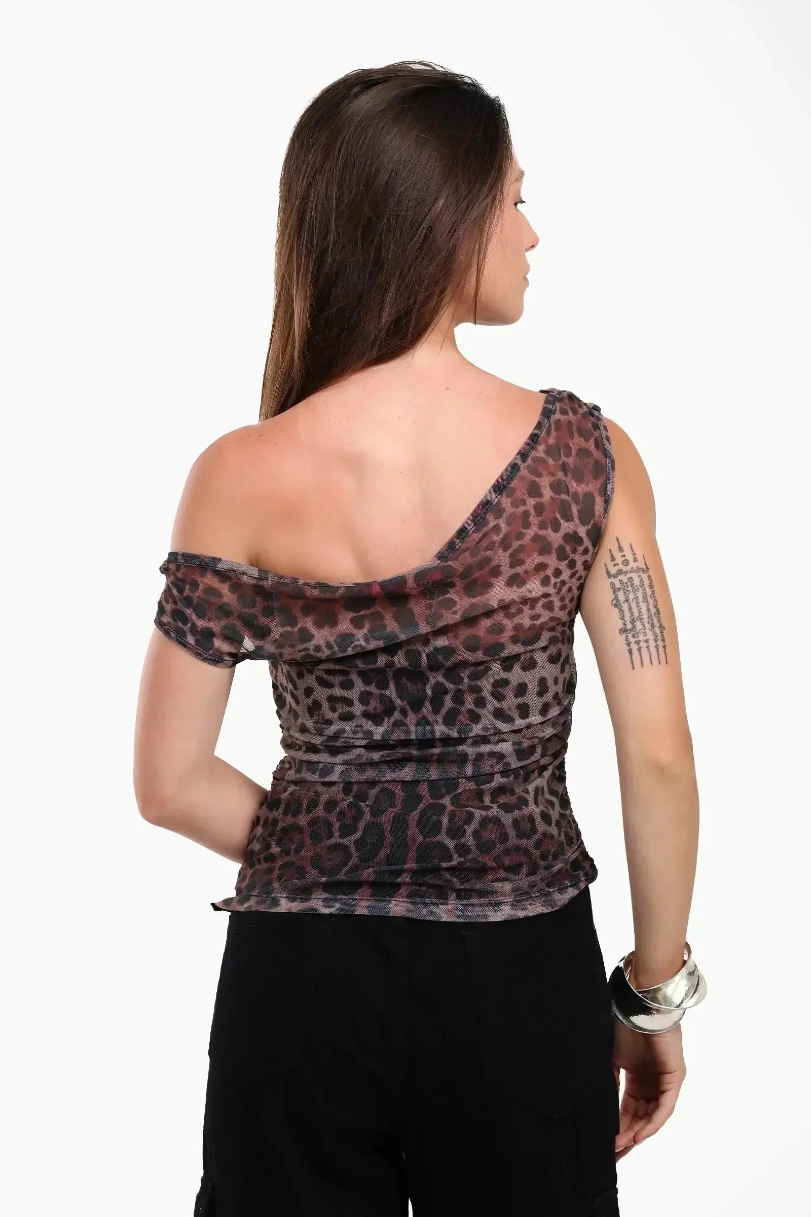 Carina - Leopard Print One-Shoulder Top 7
