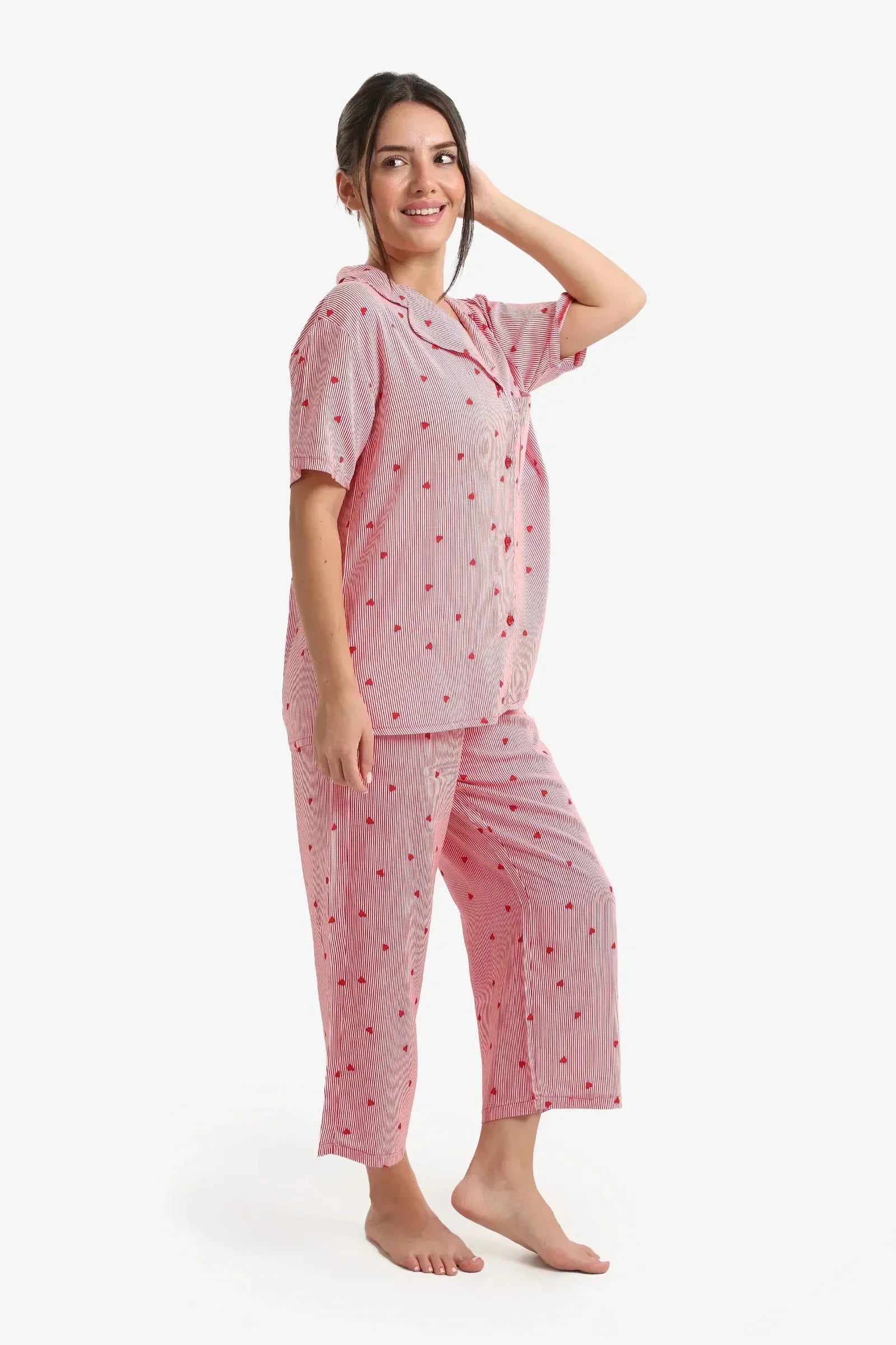 Carina - Striped Midi Pyjama Set 4