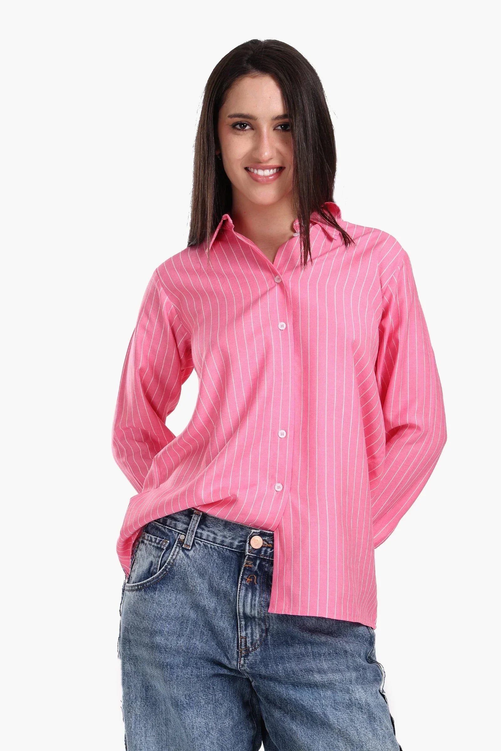 Clue - Hot Pink Striped Shirt 1