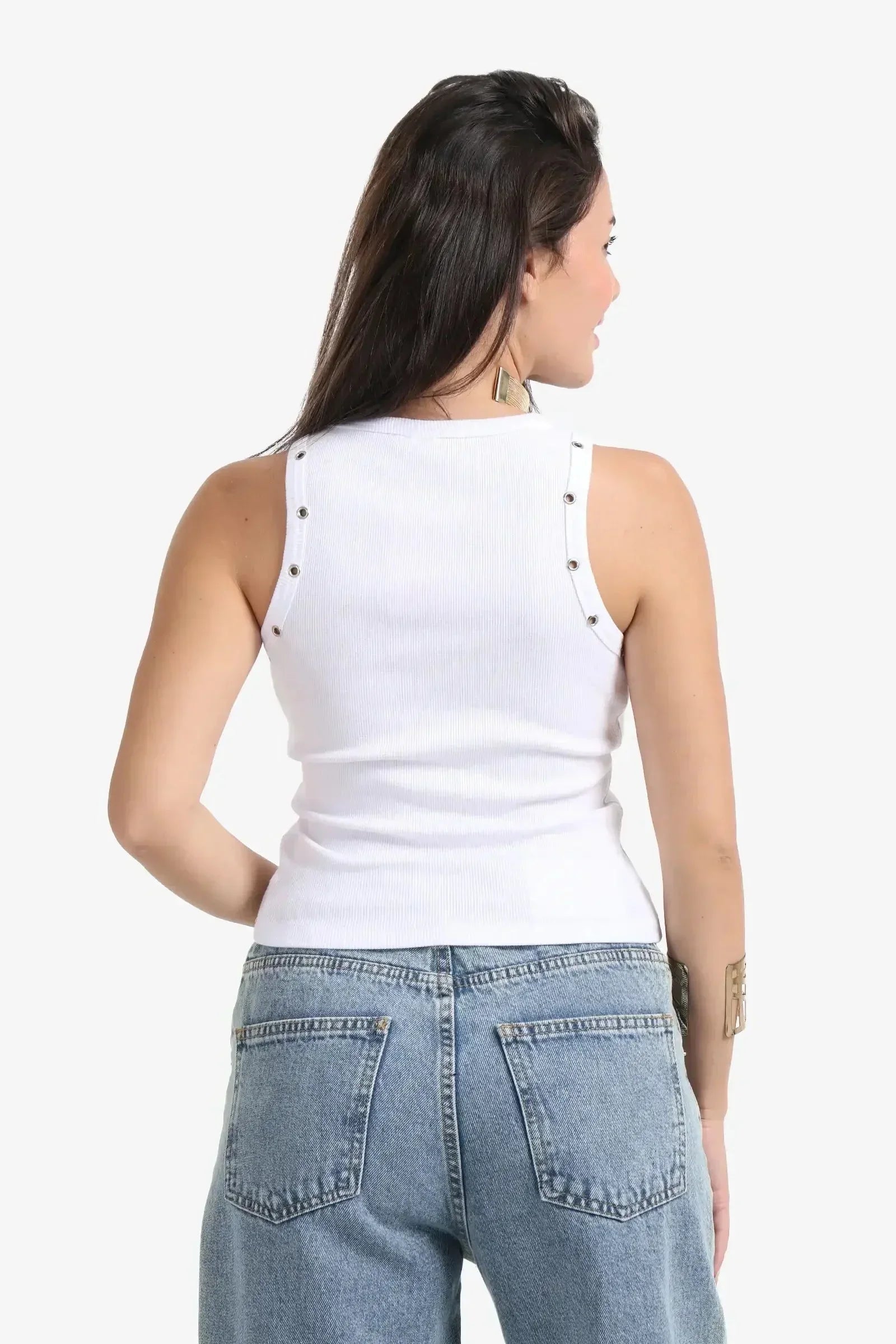 Carina - Metal Button Detail Top 7