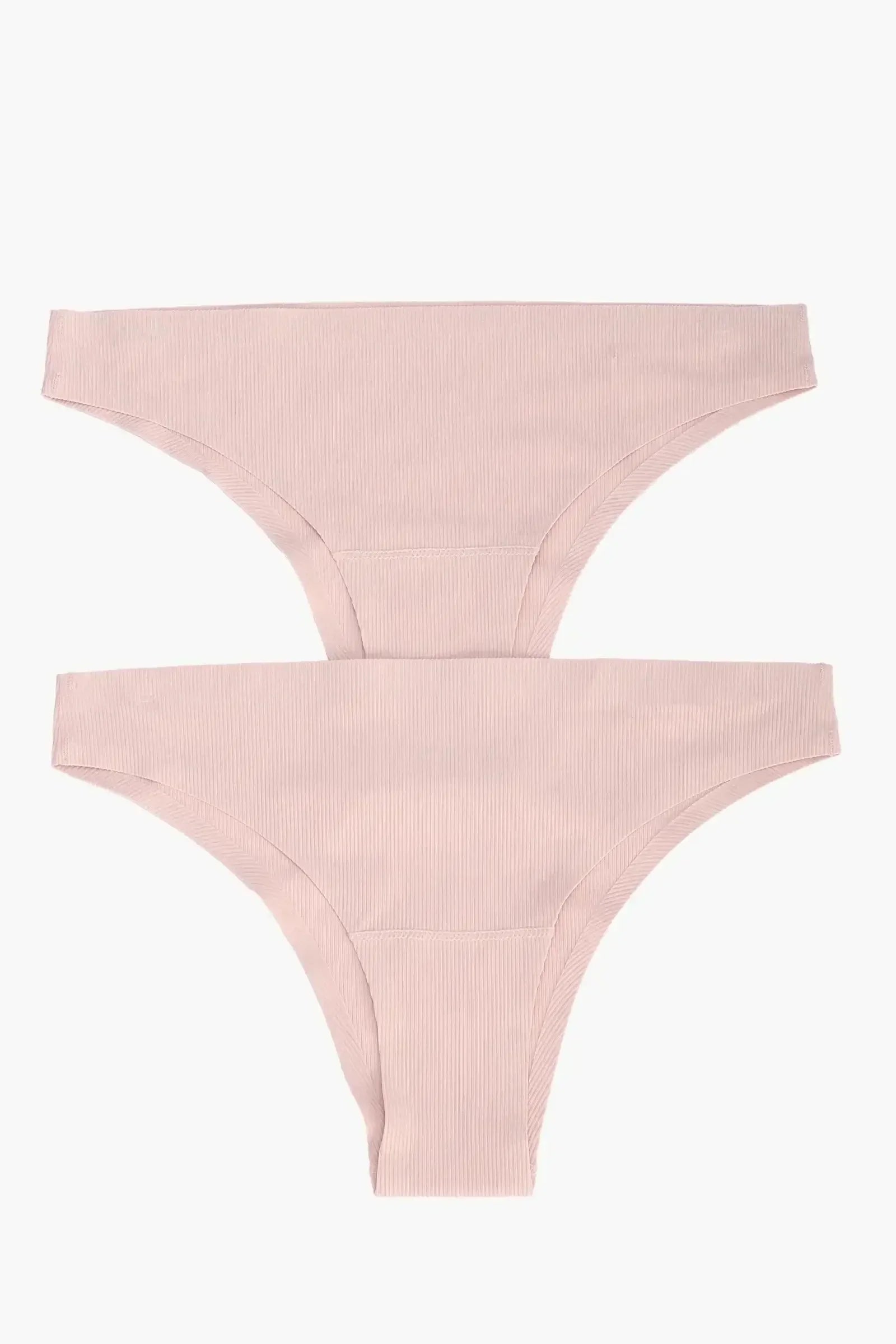 Carina - Seamless Ribbed Bikini Panties - 2 Pcs 4