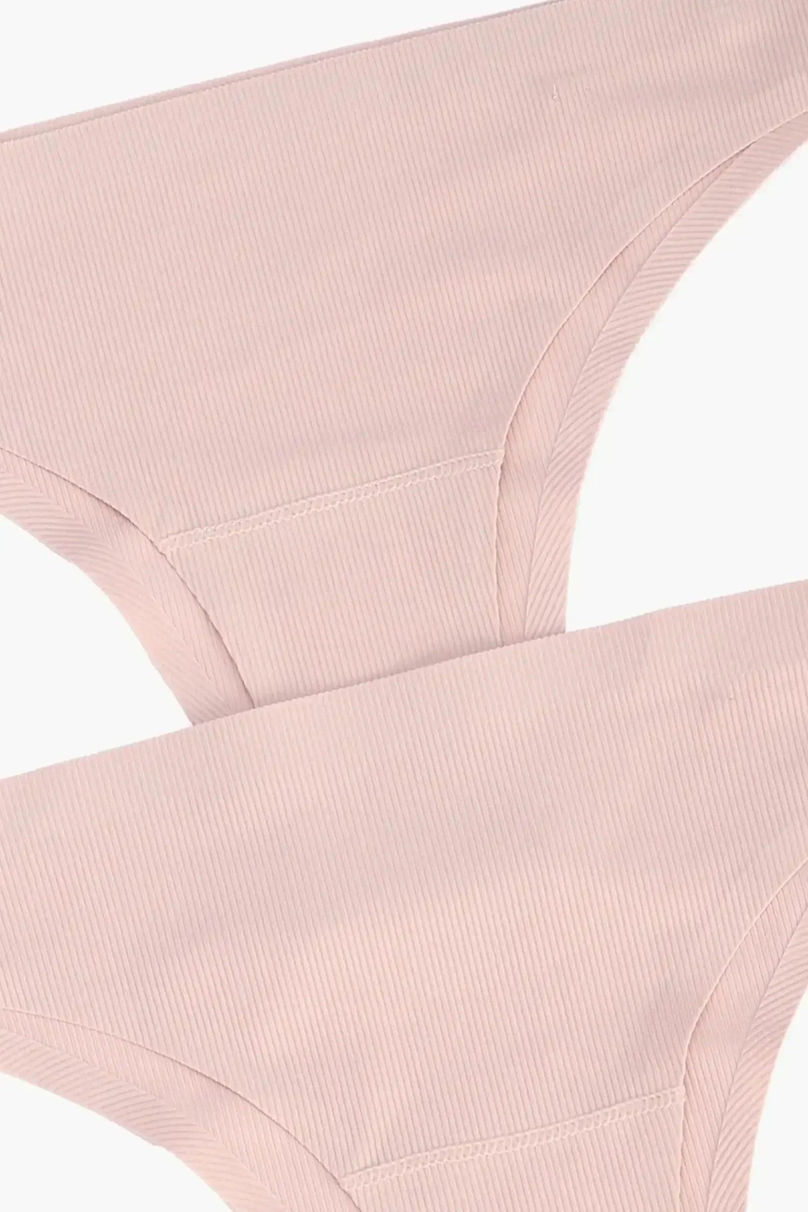 Carina - Seamless Ribbed Bikini Panties - 2 Pcs 6