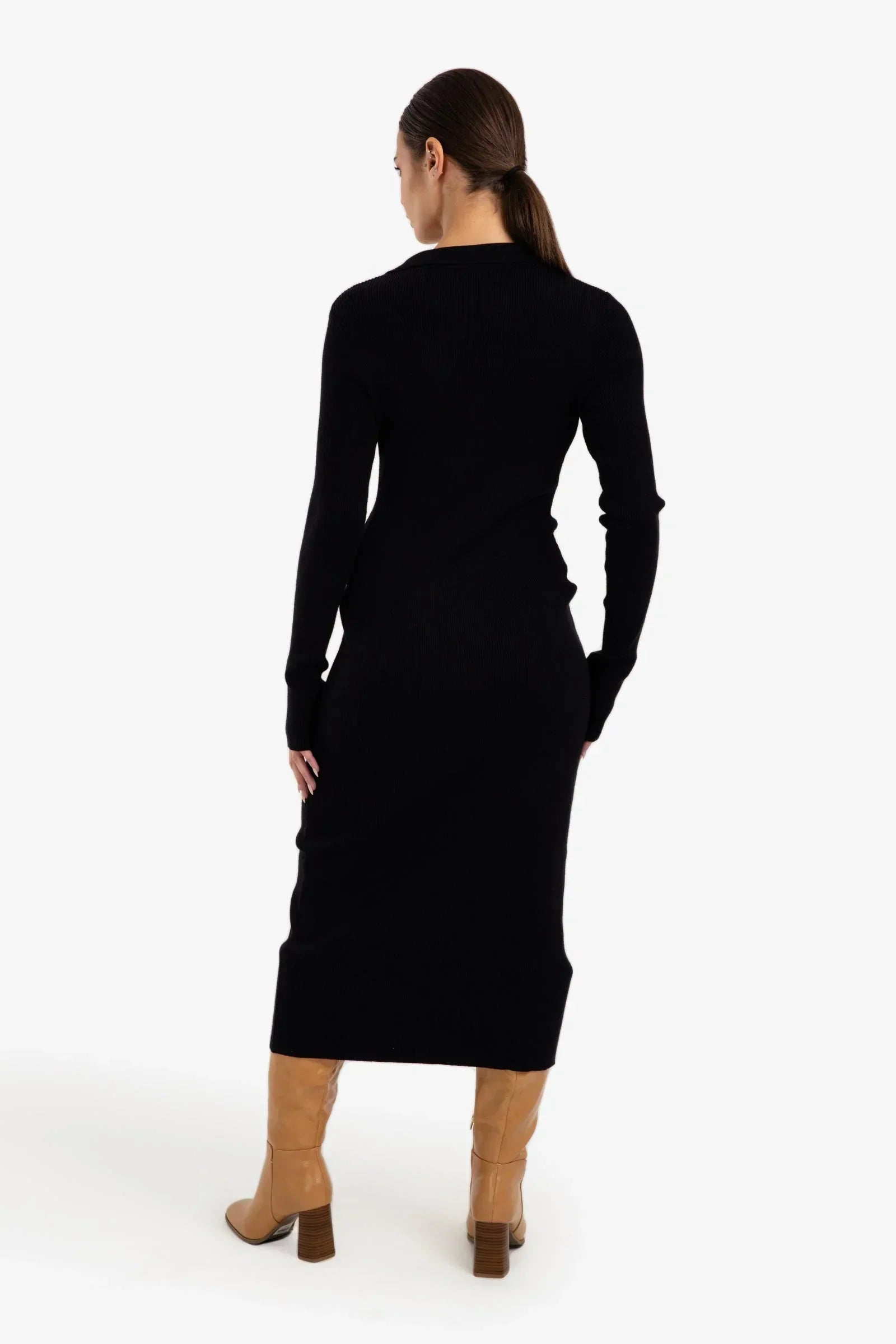 Clue - V-Neck Ribbed Dress 6