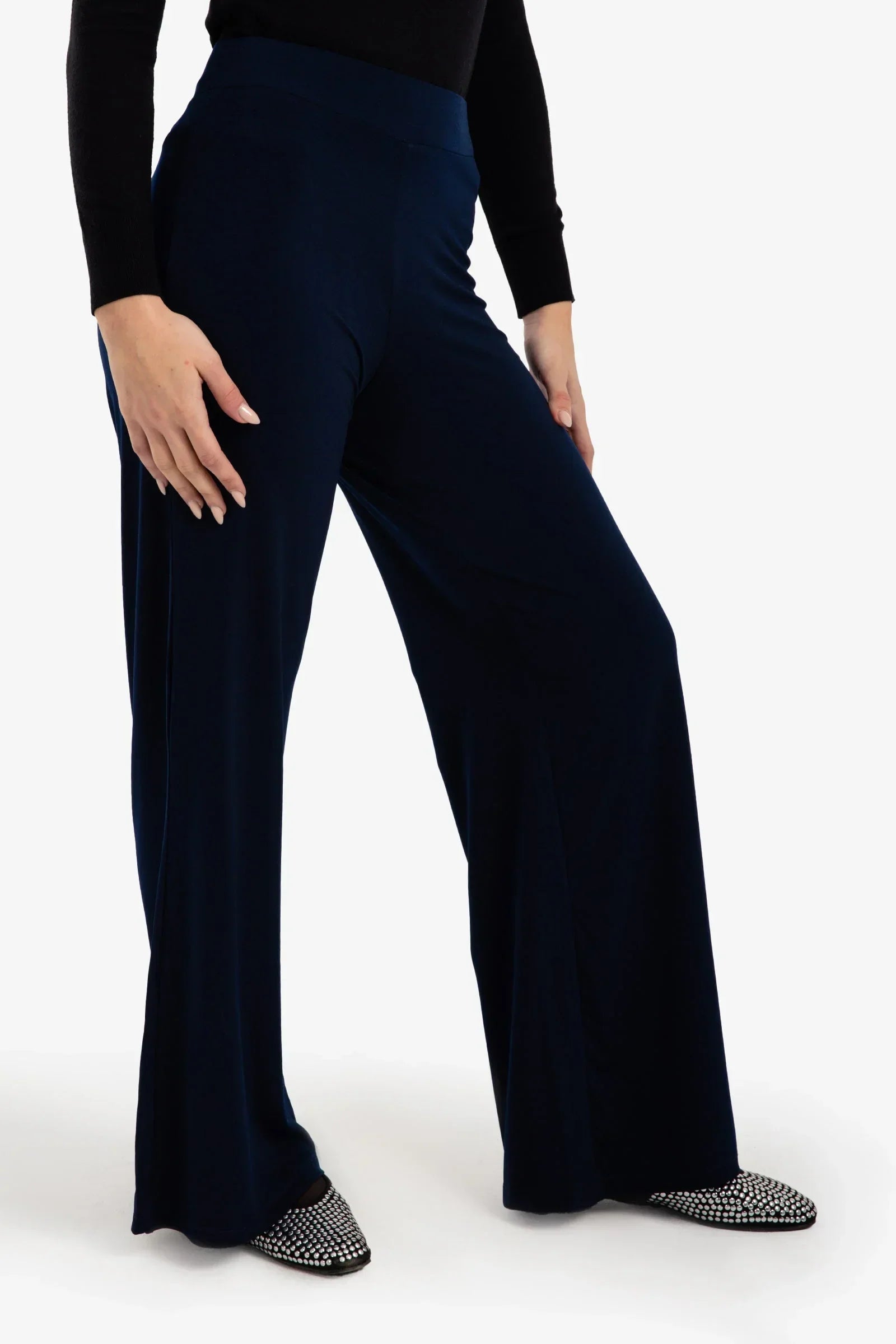 Clue - Elastic Waist Wide Leg Pants 7