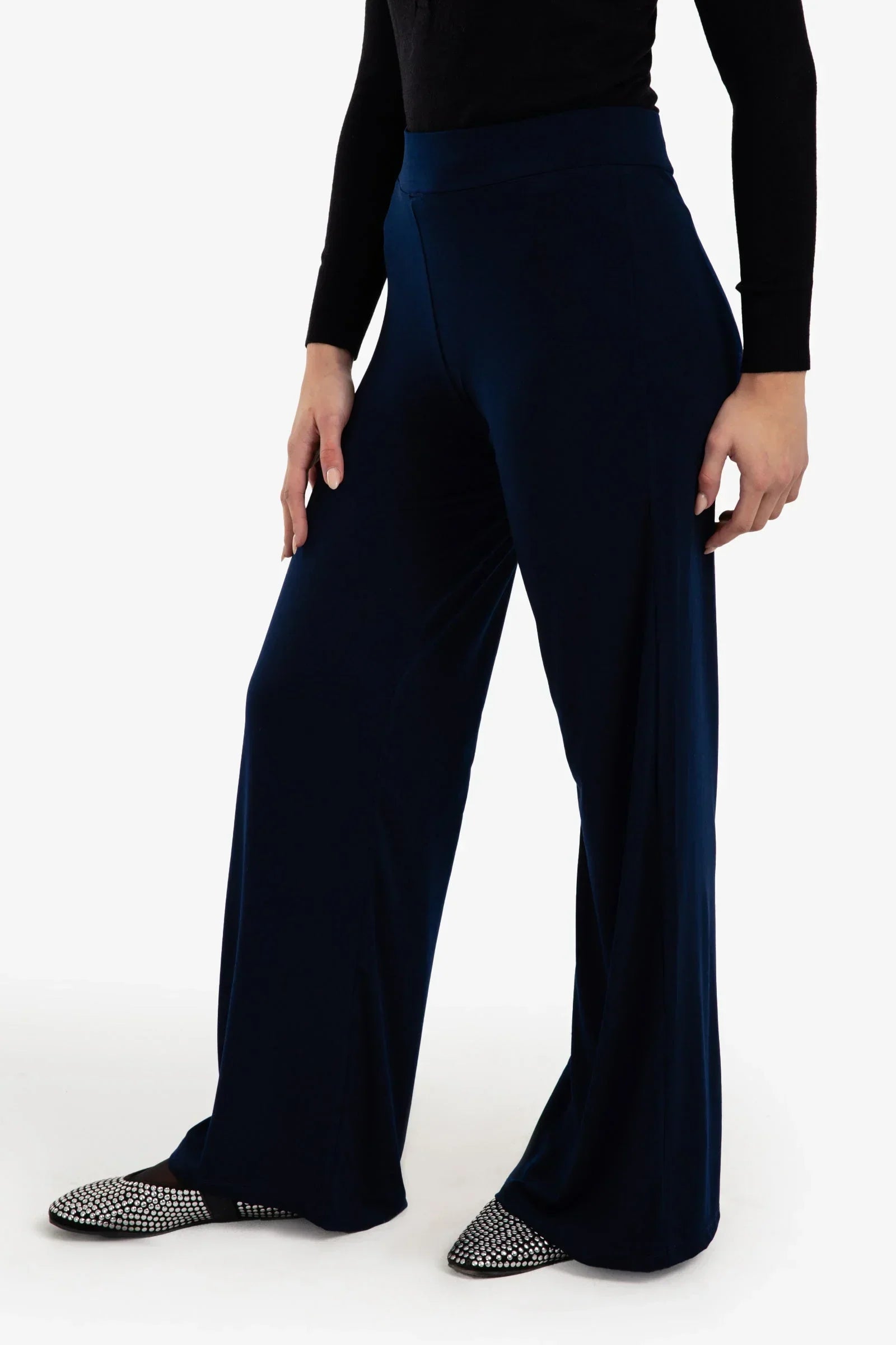 Clue - Elastic Waist Wide Leg Pants 8