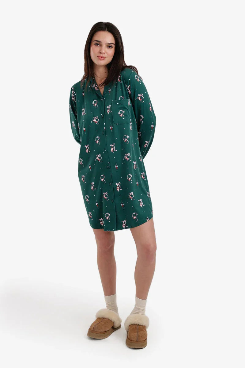 Carina - Christmas Button-Down Nightgown 1