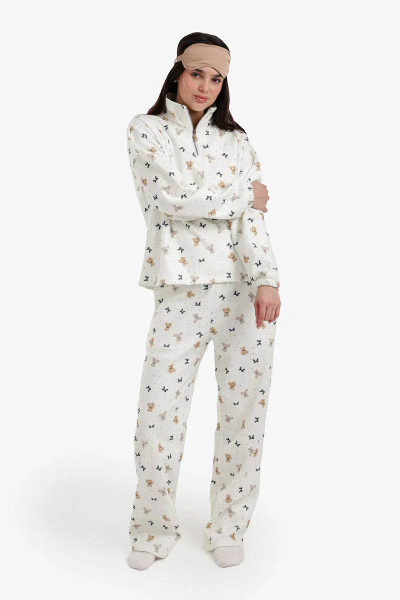 Carina - Stand Collar Printed Pyjama Set 1