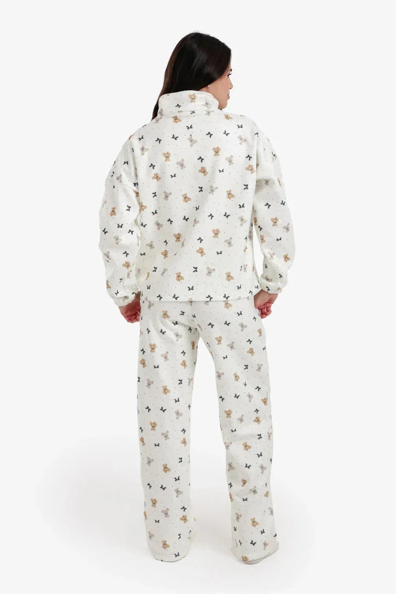 Carina - Stand Collar Printed Pyjama Set 4