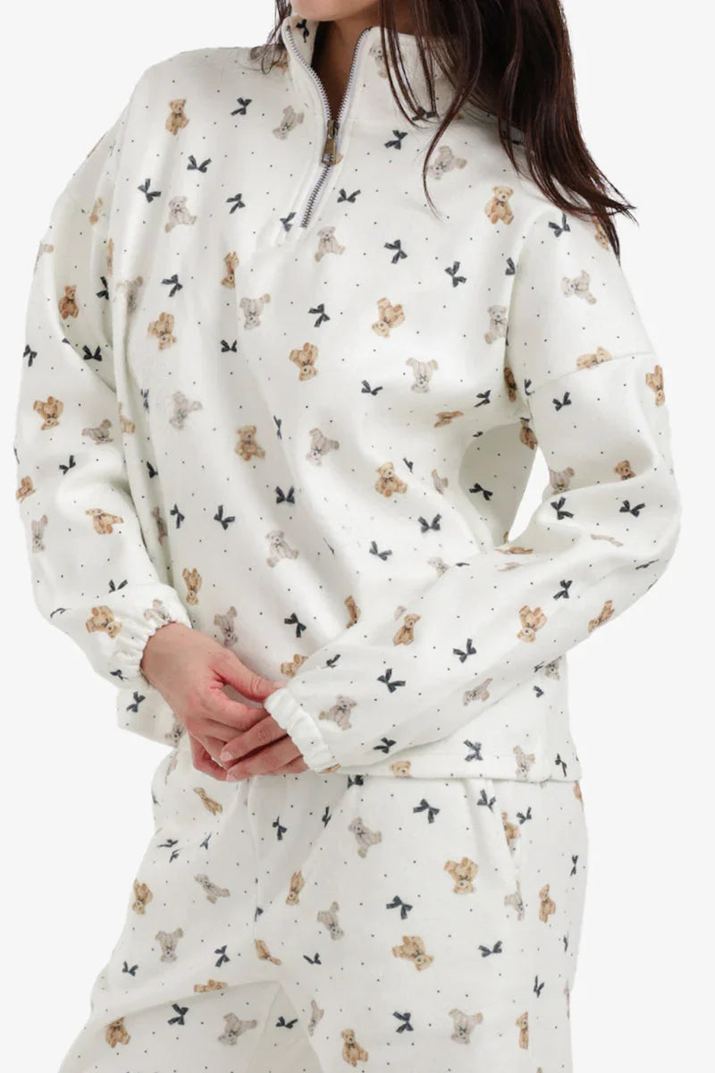 Carina - Stand Collar Printed Pyjama Set 5